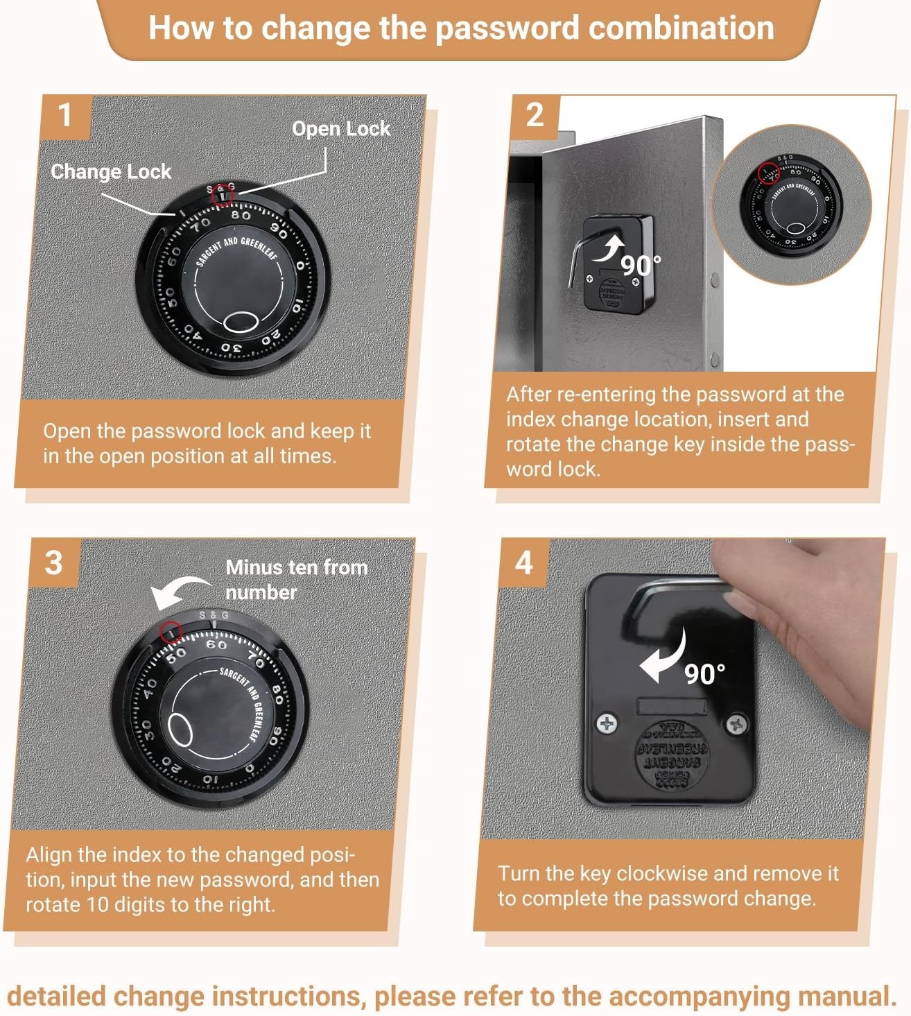 U8 Lock Change Key,Compatible with S&G 3-Wheel Mechanical Safe Locks | For