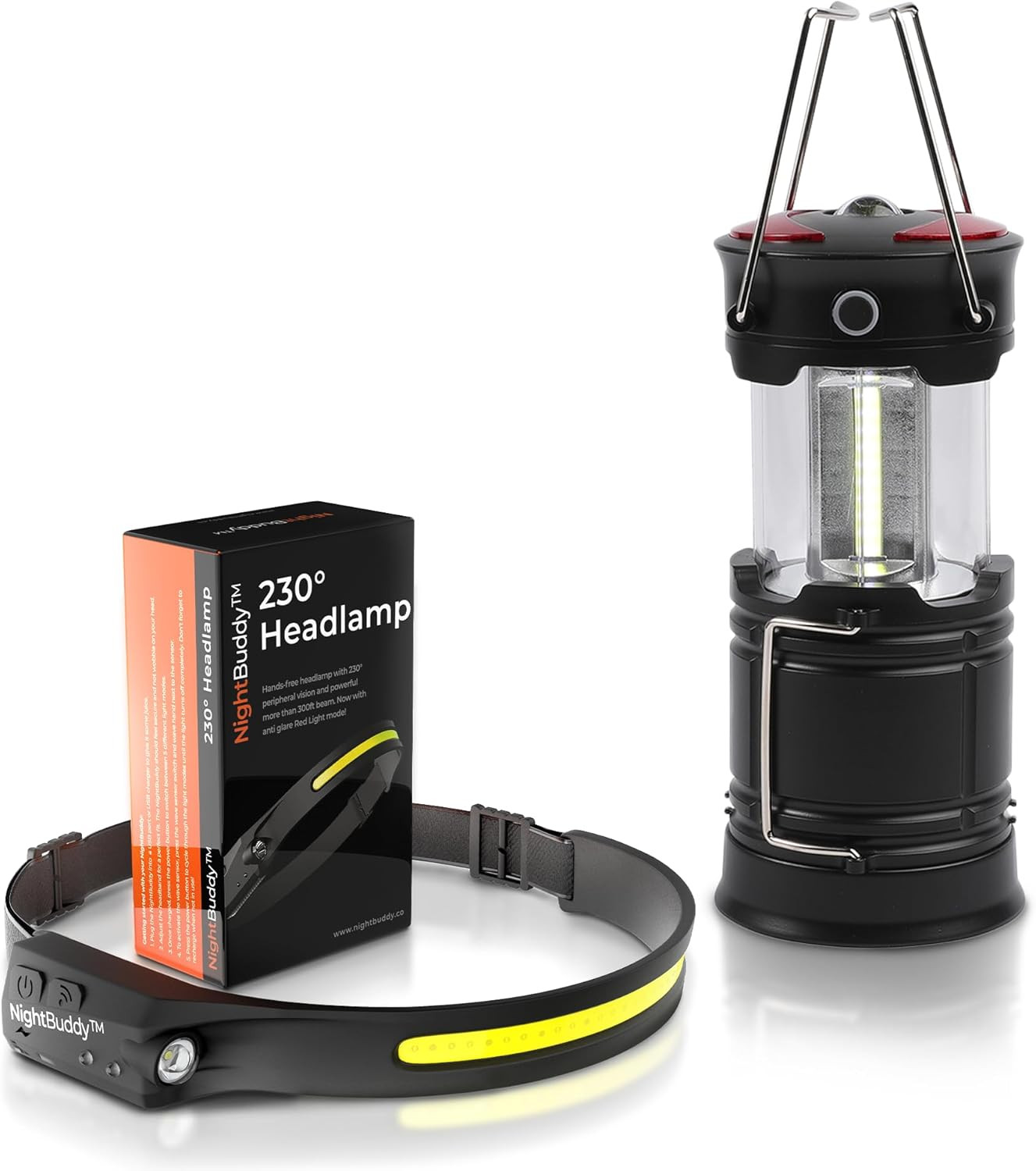 Rechargeable LED Headlamp & Lantern - 5 Modes, 4X Brighter for Camping & Hiking