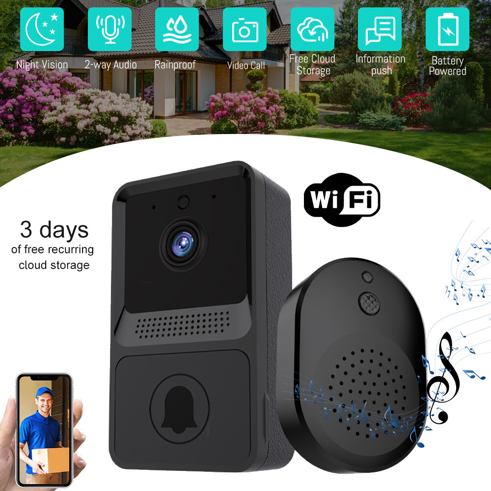 Wireless Security Smart WiFi Doorbell Intercom Video Camera Door Ring Bell Chime