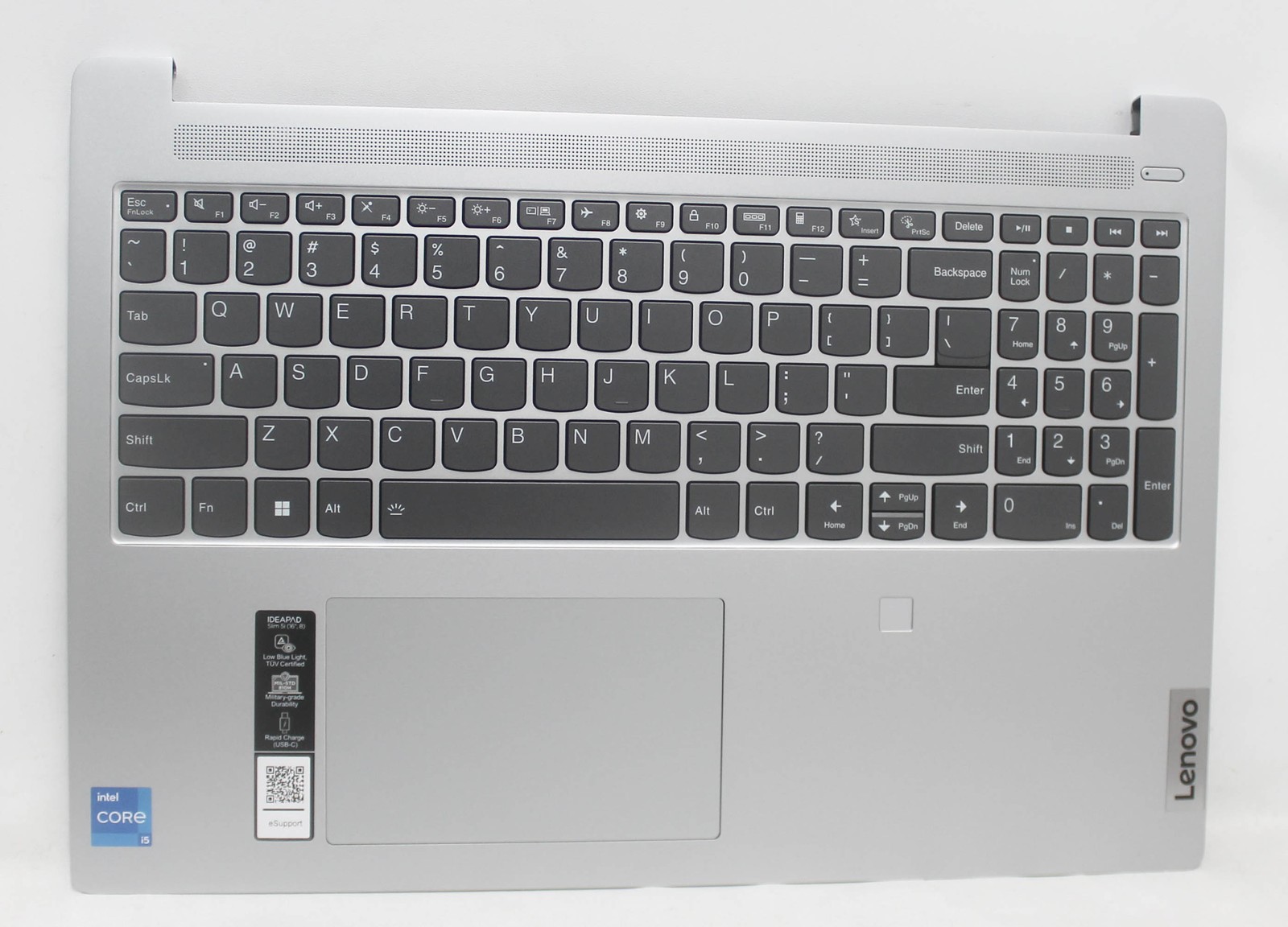 5CB1L11389 Lenovo Palmrest Top W/Kb Us Bl Fp Cloud Grey  5 16Irl8- "GRADE A"