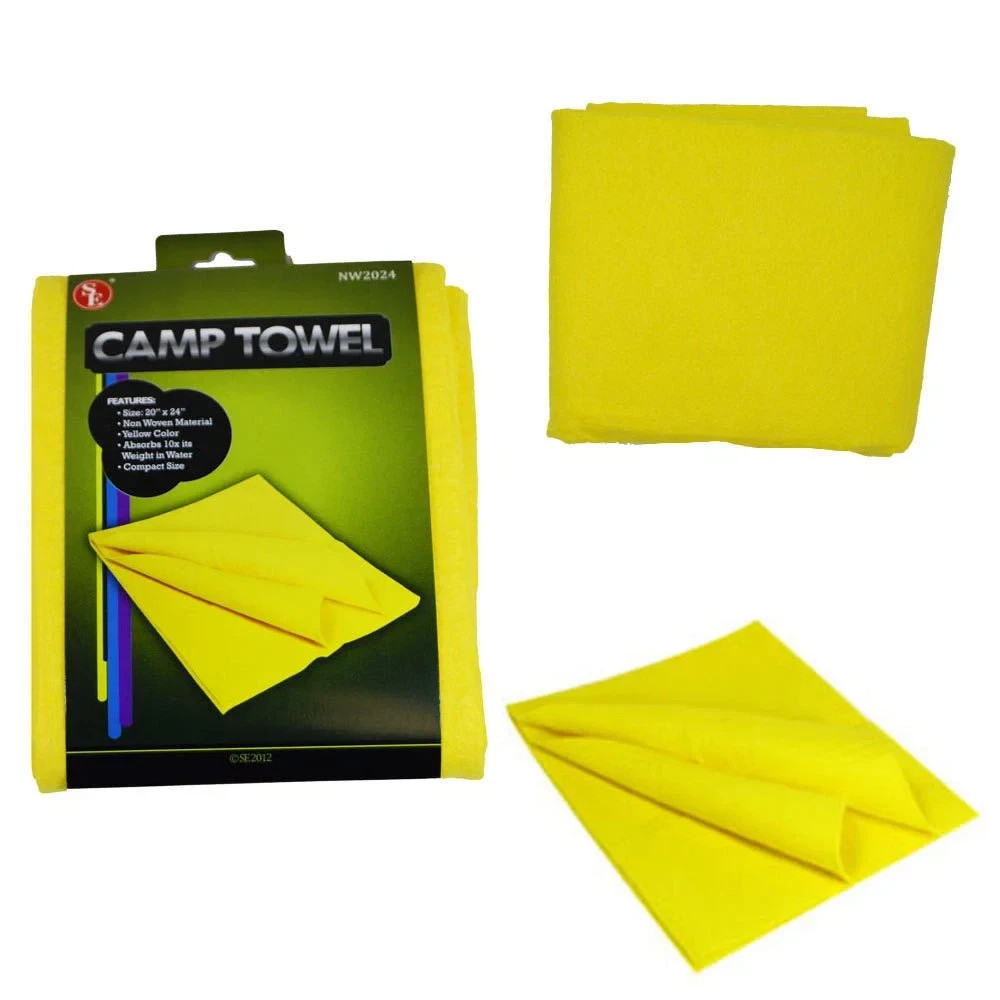 New (2) 20" x 24" Yellow Camp Towel Non-Woven Material # NW2024