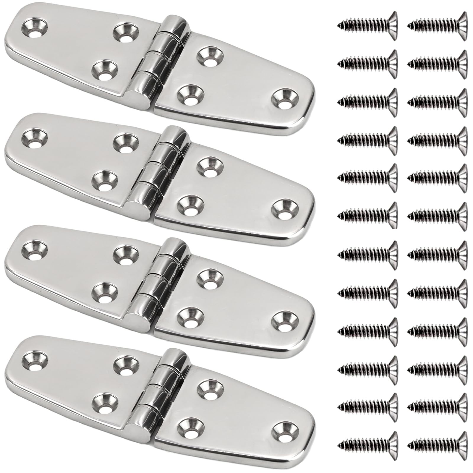 316 Stainless Steel Boat Hinges Marine Grade 4 inch x 1.5 inch Heavy Duty Boat H