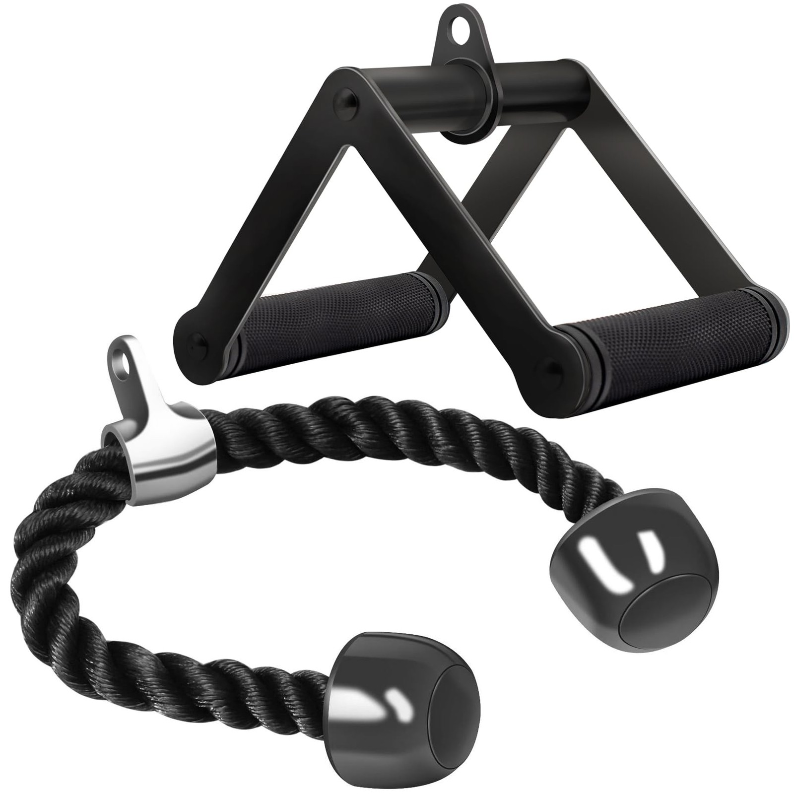 Tricep Pull Down Rope Cable Machine Attachment Double D Handle LAT Pulldown