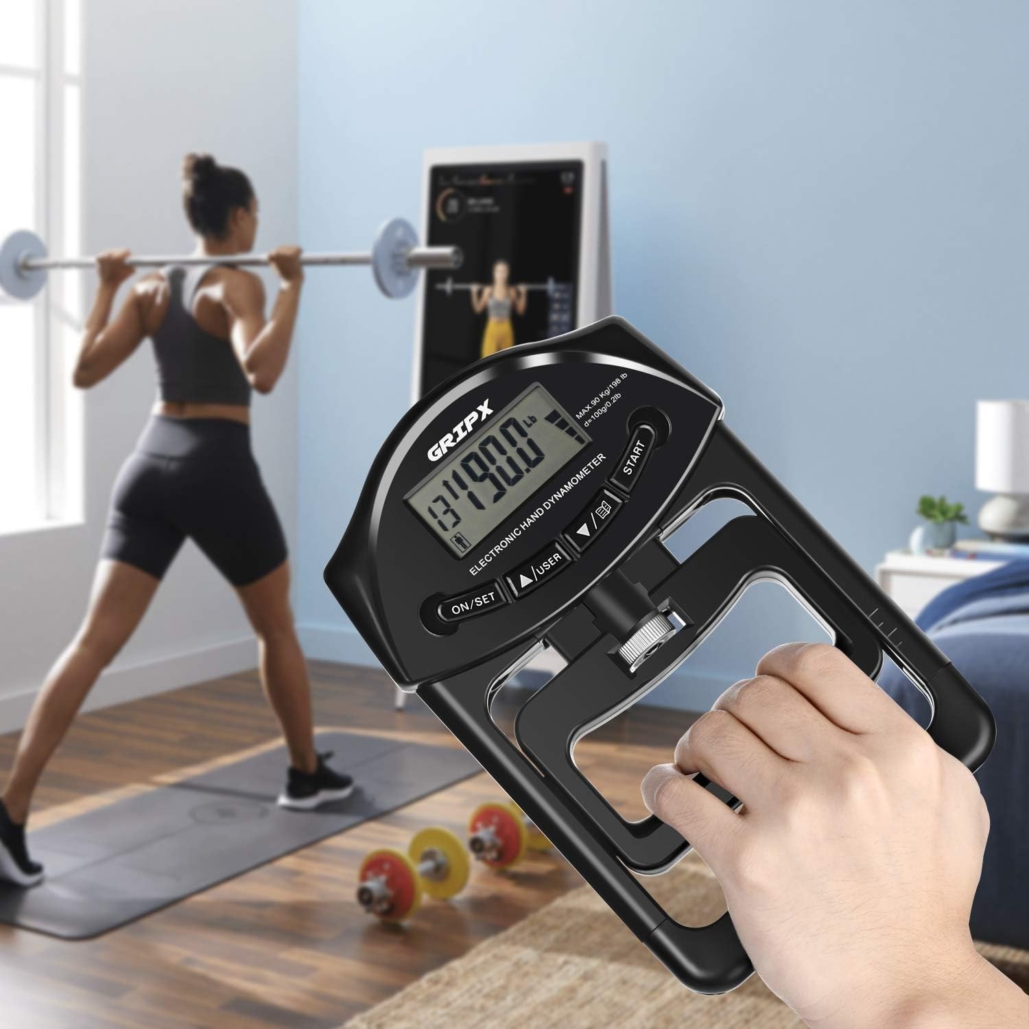 Digital Hand Dynamometer Grip Strength Measurement Meter Auto Capturing Elect...