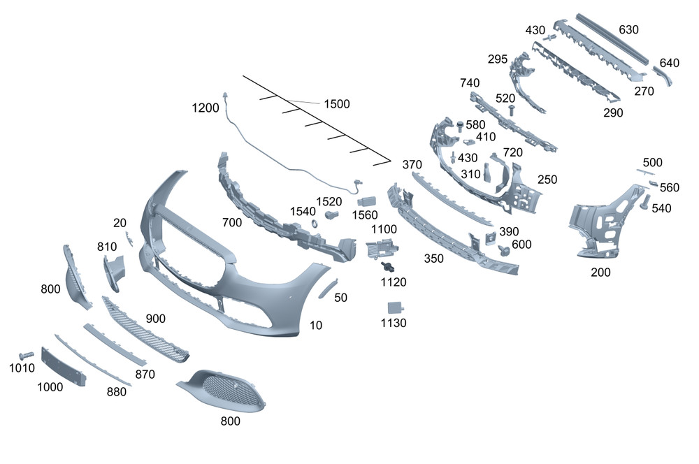 Genuine Mercedes-Benz Basic Carrier Bumper 223-885-95-00