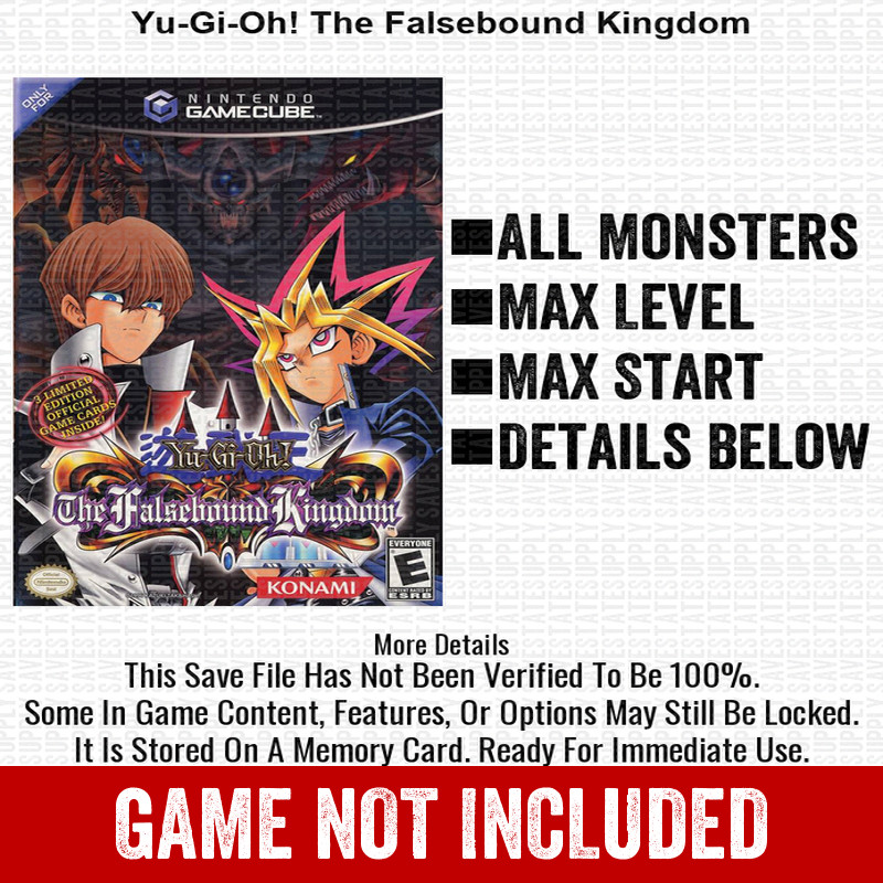 Yu-Gi-Oh The Falsebound Kingdom 100% Nintendo GameCube Memory Card Save CHEATS