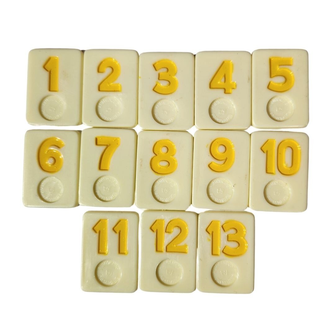 Pressman Rummikub Tiles You Pick Individual Replacement Game Parts 80's Yellow
