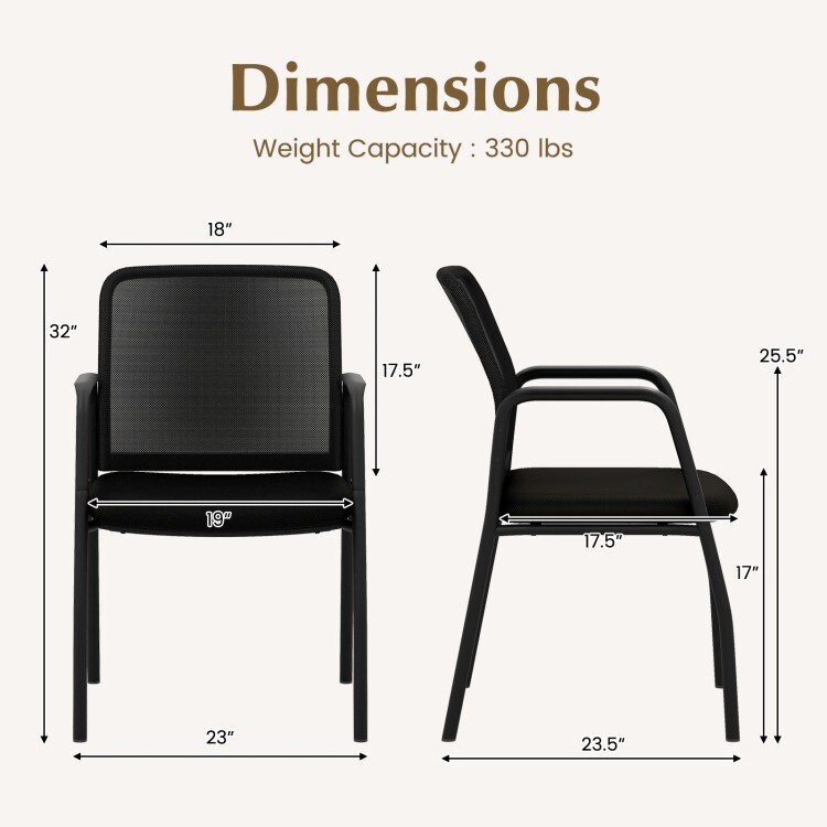 Set of2 Office Desk Chair Guest Waiting Room Reception w/Ergonomic Mesh Backrest