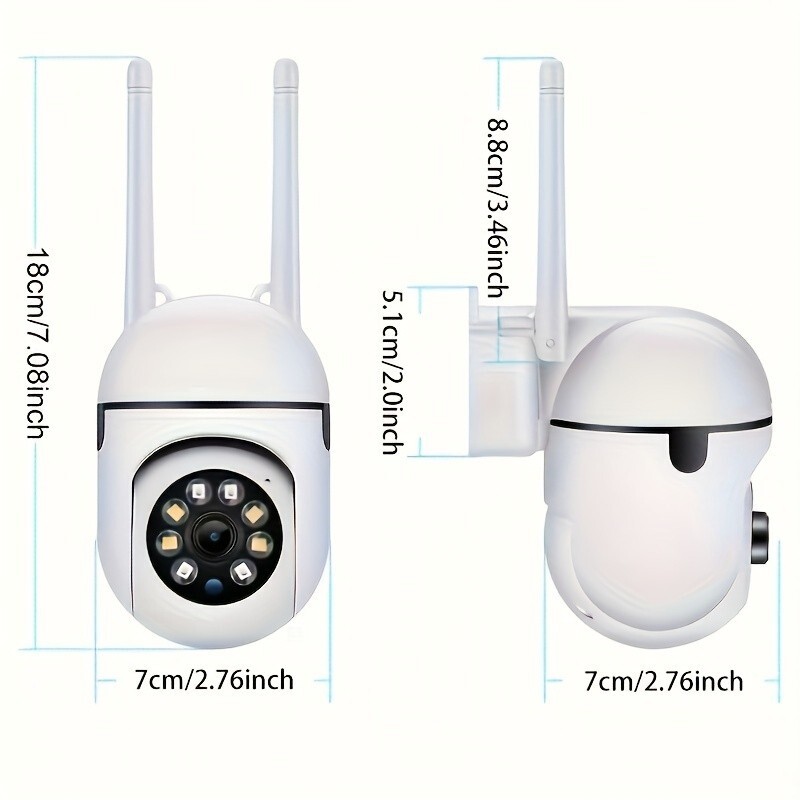 3Pcs Wireless WiFi Security Camera System Night Vision 1080P Camera(No adapter)