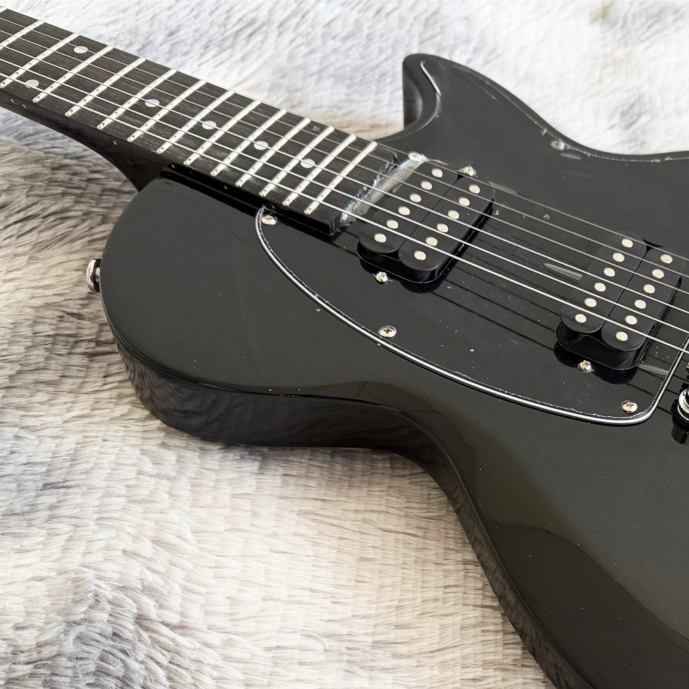 Black Solid Body Electric Guitar 6 String Single Cutaway Beginner Guitar