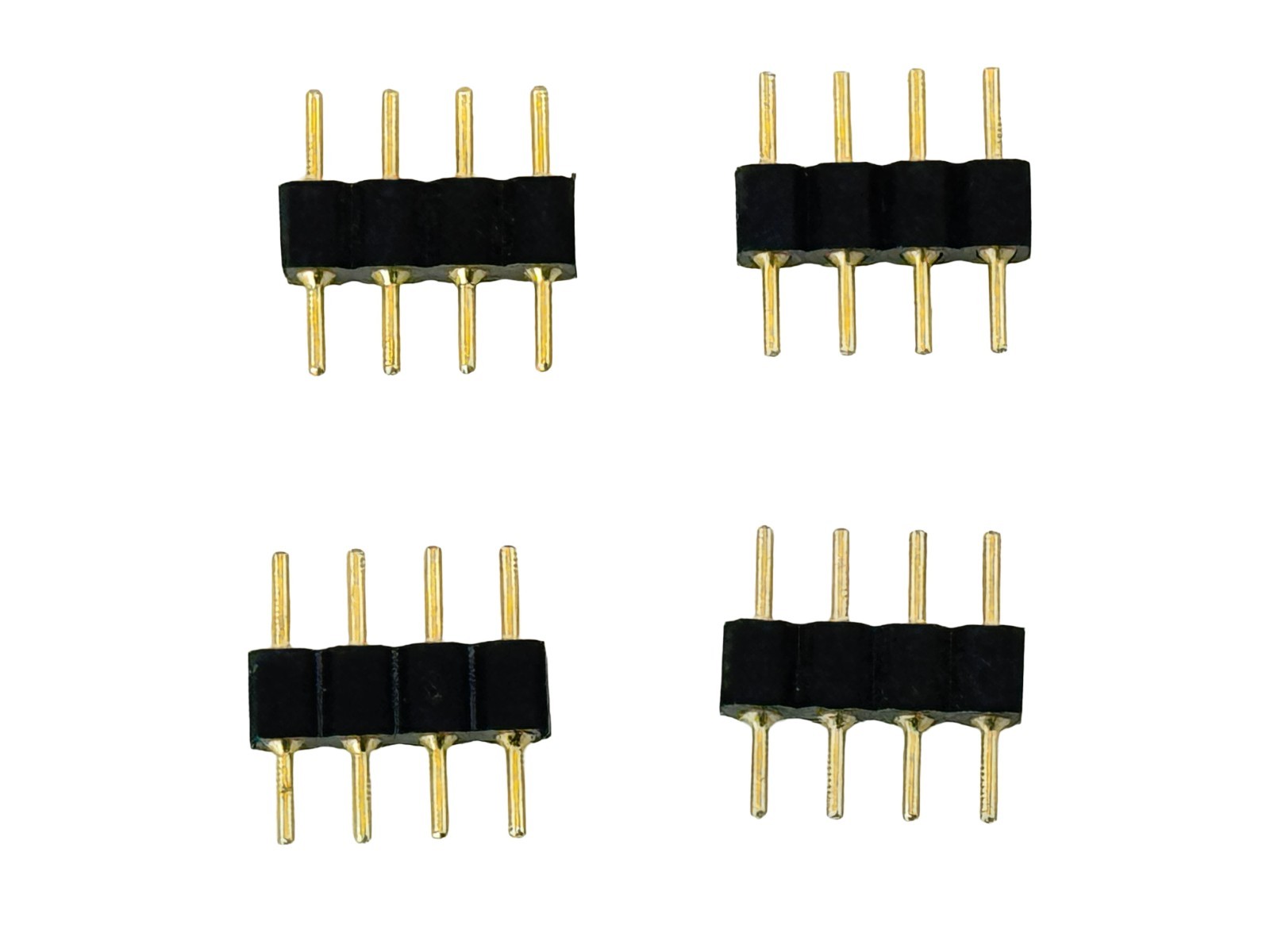 Rebaydo 4pcs 4 Conductor Black Flexible LED Light Connector
