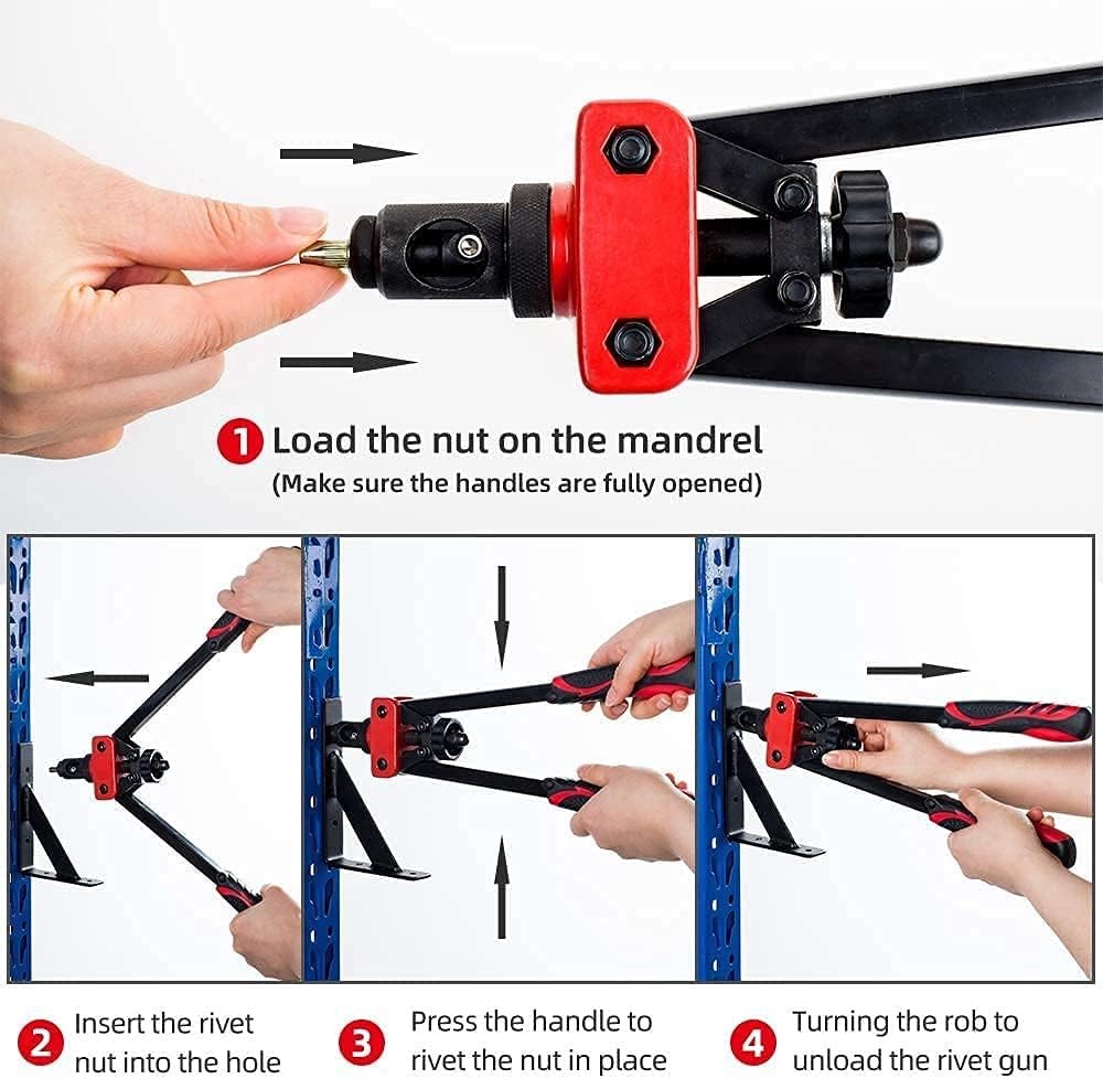 RZX 14" Rivet Nut Tool, Hand Riveter Gun Blind nut ，Insert rivnut...