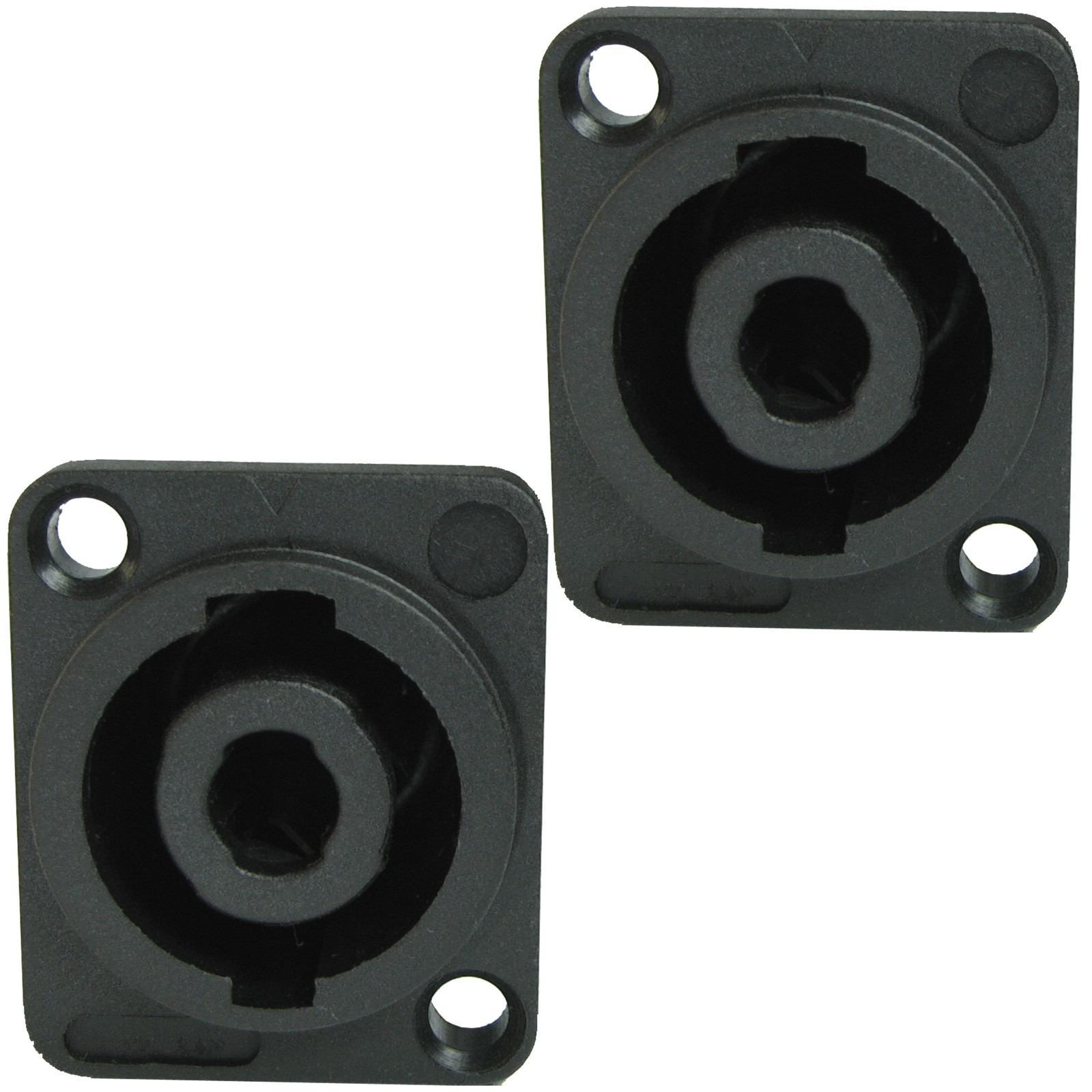 2PACK 4pole speakon compatible panel mount speaker cabinet amplifier connectors