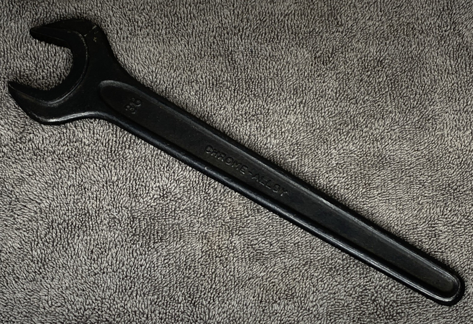 Vintage 36mm Spanner Wrench Machine Grade Single Open End 12.5" Long