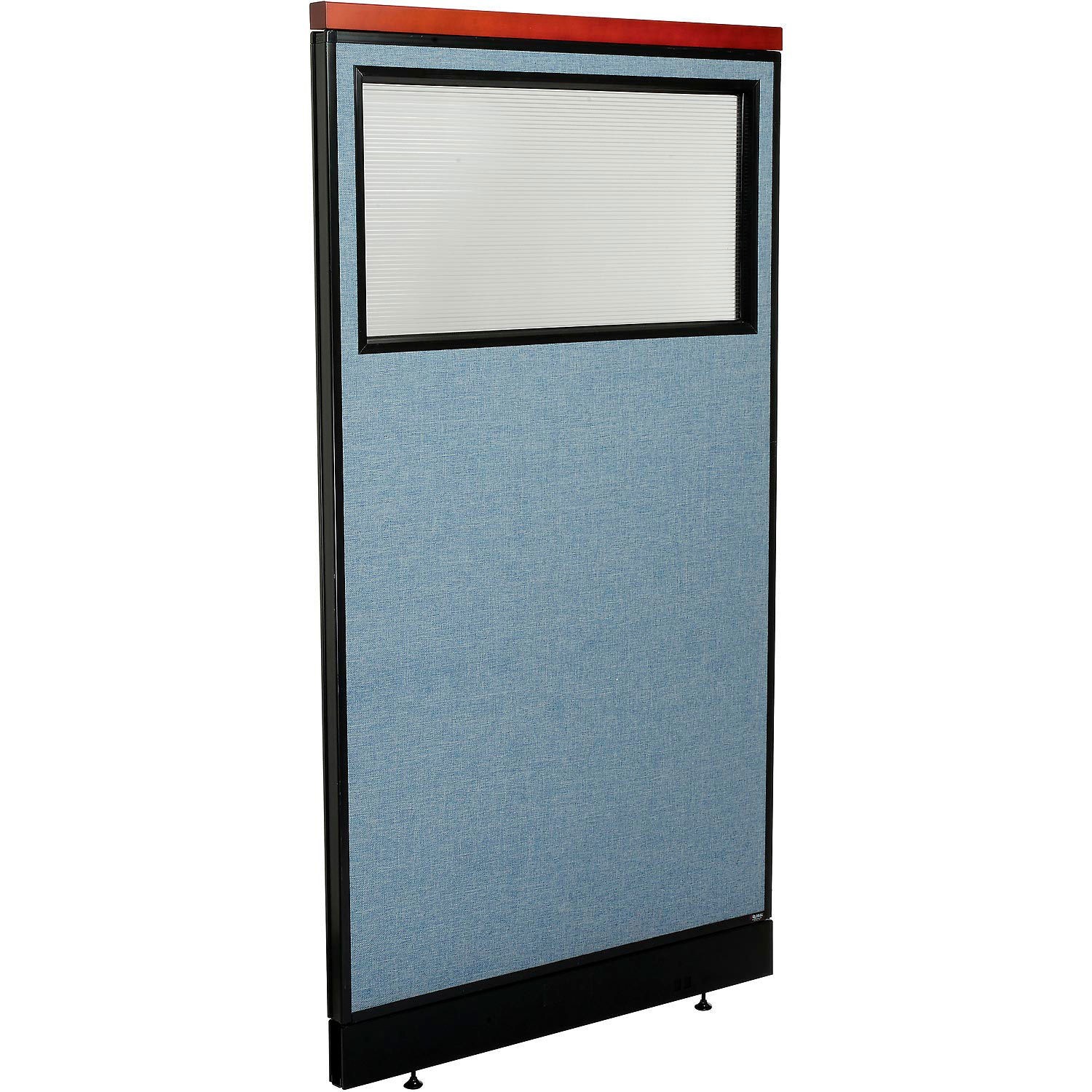 36-1/4"W x 65-1/2"H Deluxe Office Partition Panel with Partial Window  Pass-Thru