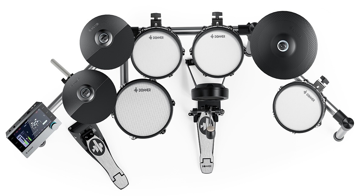 Donner Beat Bluetooth Electric Drum Kit Touch Screen Module 12" Cymbals w/Choke