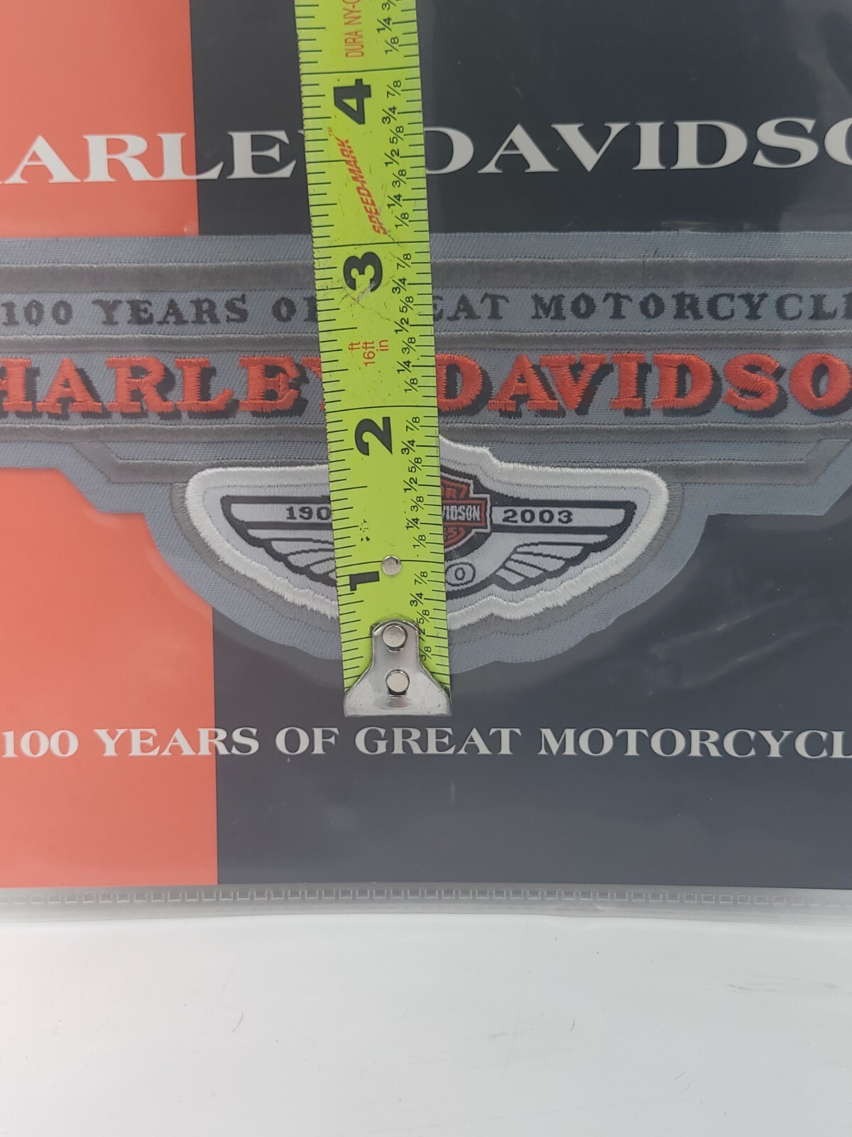 2002 100th HARLEY DAVIDSON ANNIVERSARY HALF TRIANGLE VEST JACKET PATCH 97980
