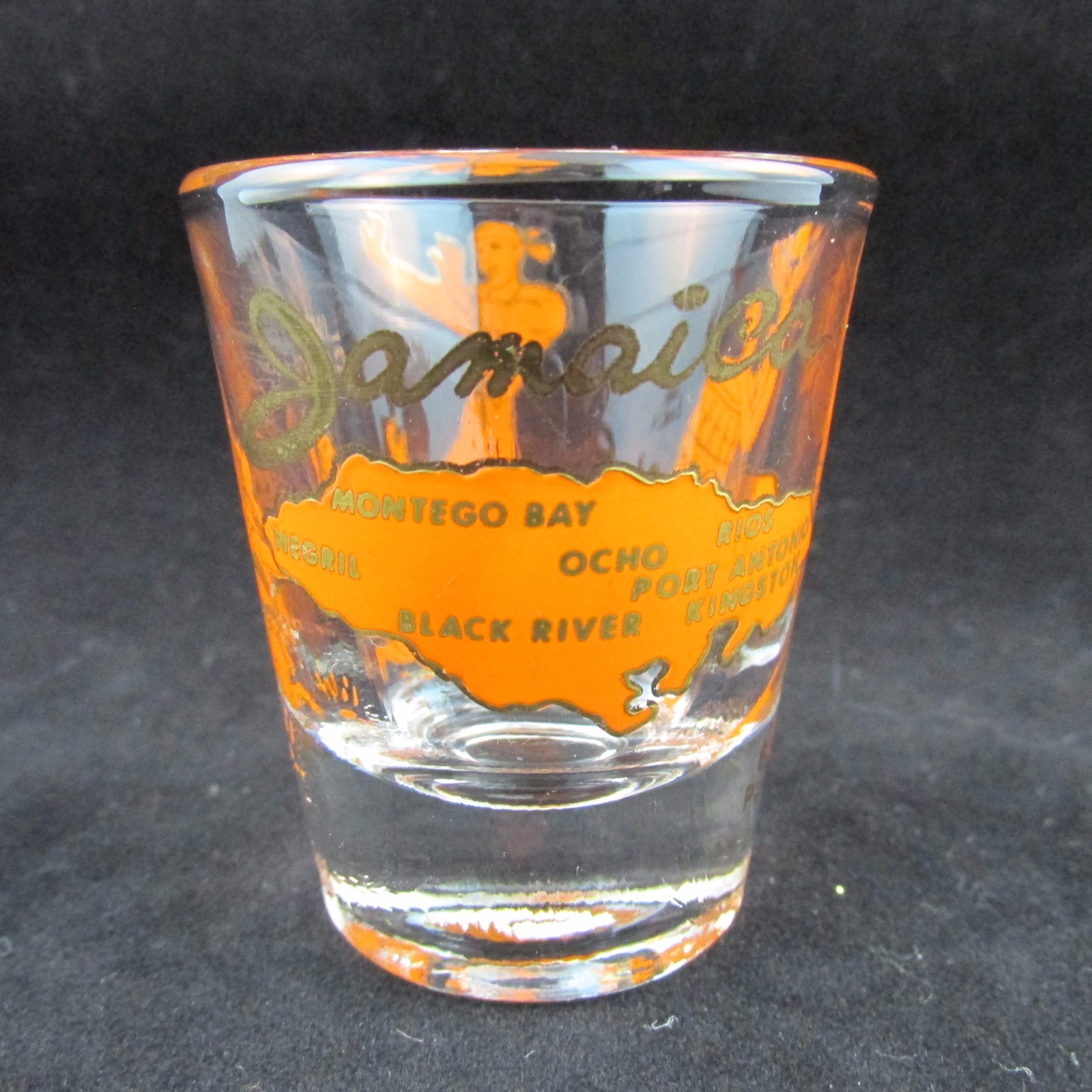 Jamaica Limbo Dancers Bongos Clear 2 1/2" Shot Glass