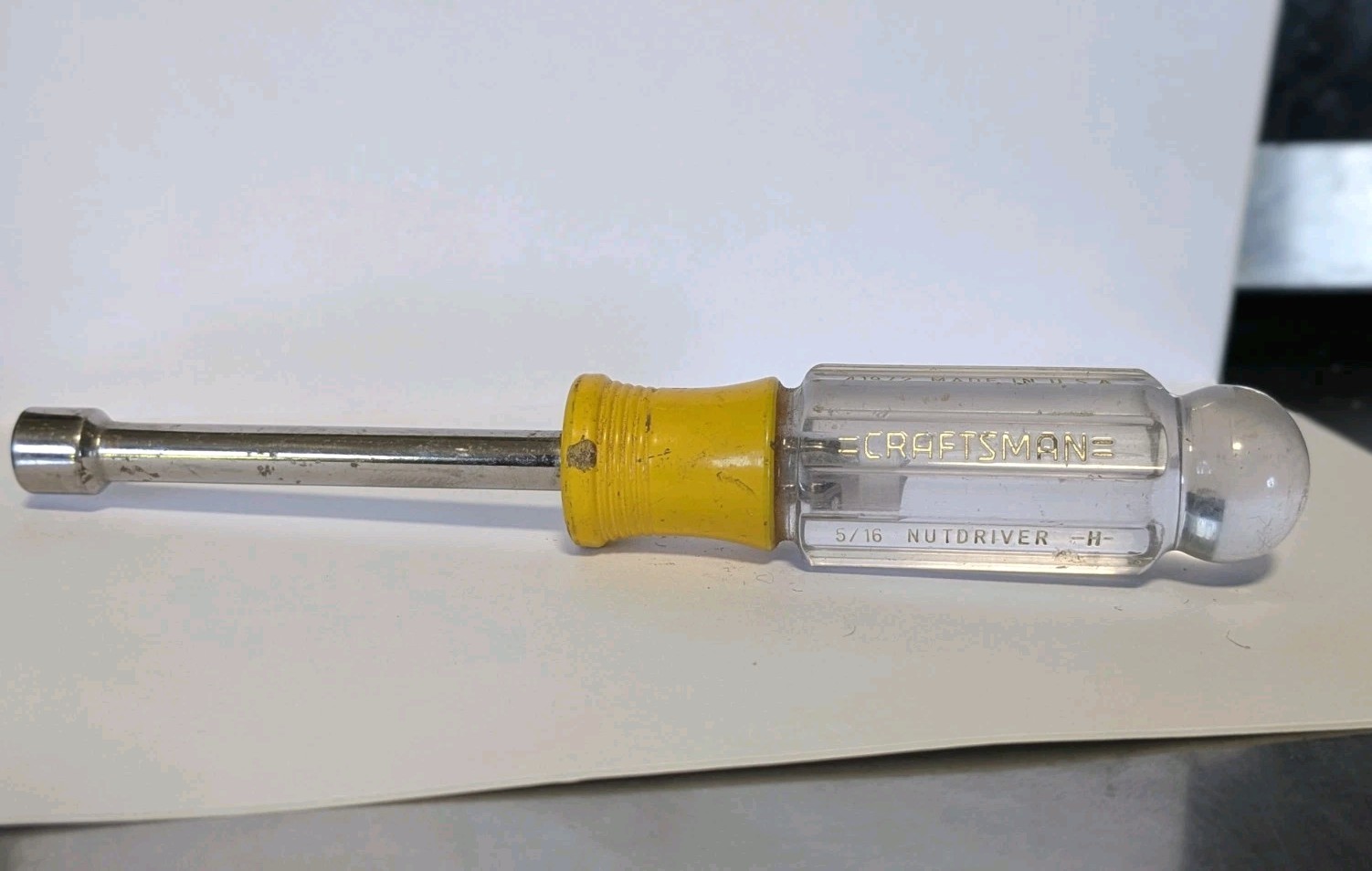 Vintage Craftsman 5/16” Nut Driver -H- No. 41972 Yellow Made in USA