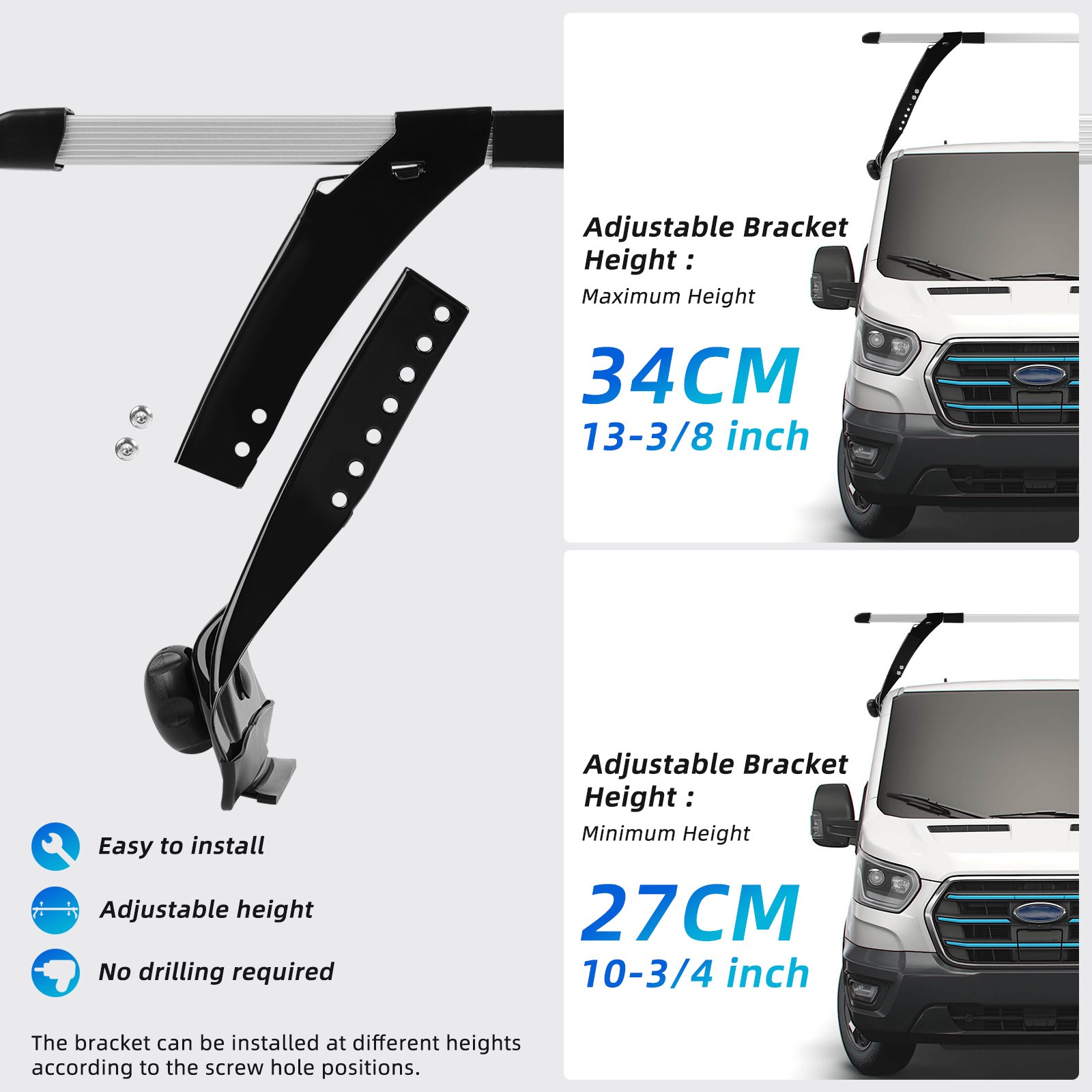 For Jeep Wrangler Van Top Roof Rack Cross Bar Adjustable Cargo Carriers Luggage