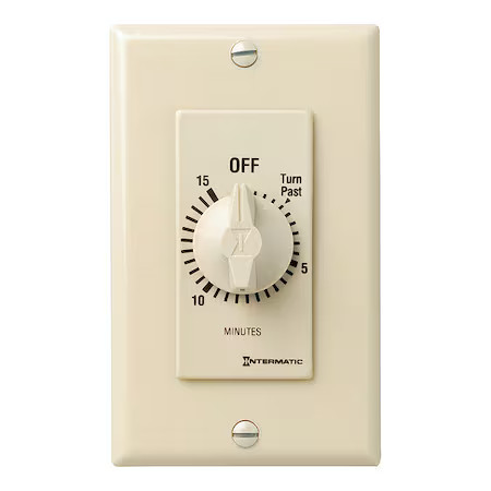 Intermatic Fd415m Timer, Spring Wound, 15 Min, Dpst, Ivory
