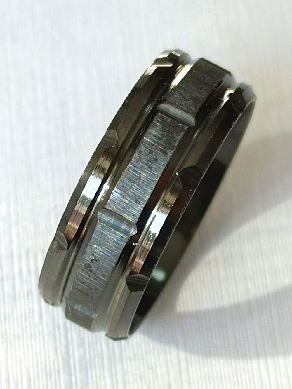 Wholesale 30pcs gap side Stainless Steel Band Rings Silver Black Ring