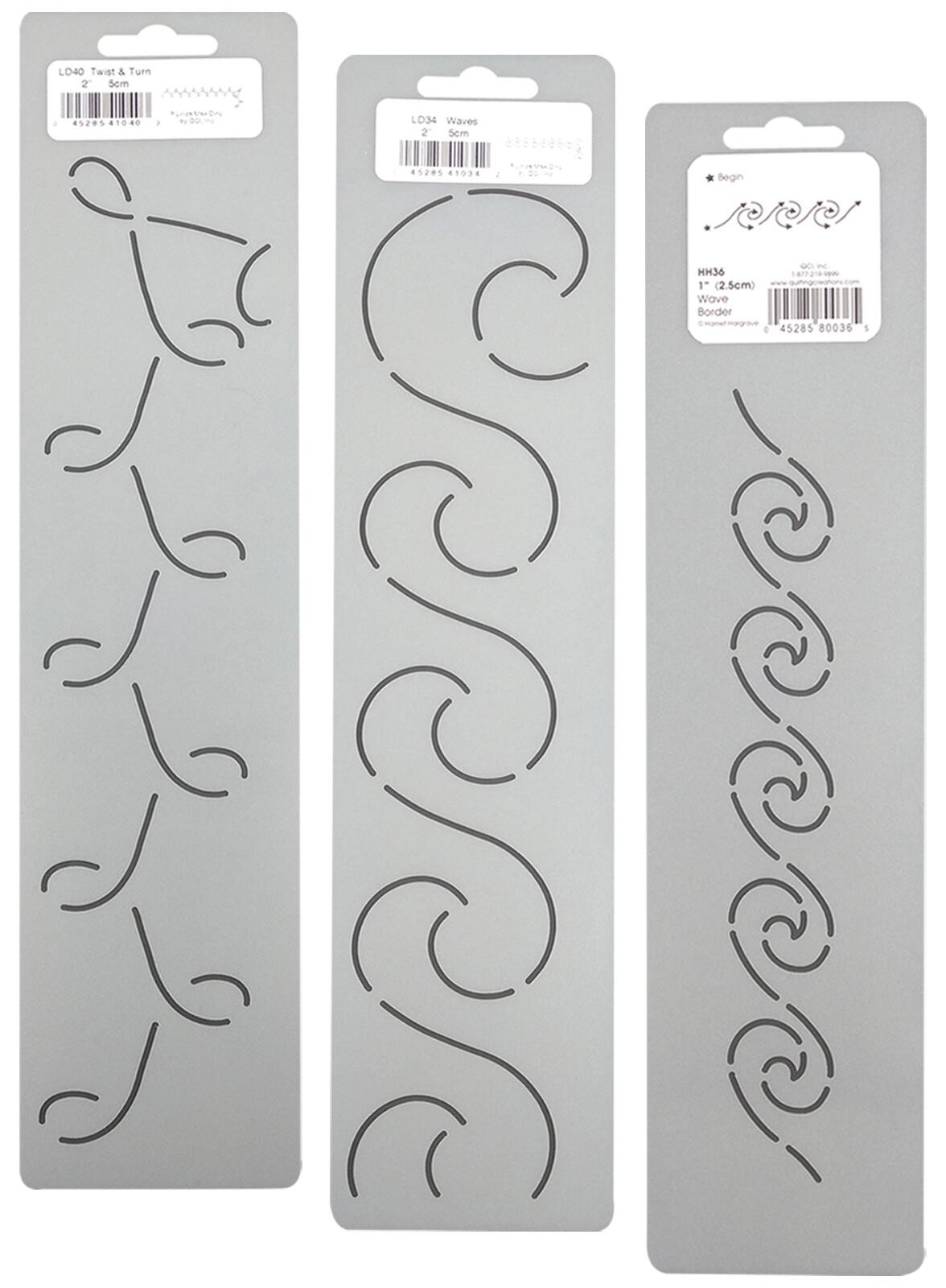 3 Border Quilting Stencils Wave Stencil Twist Turn Swirl Quilt Pattern Templates
