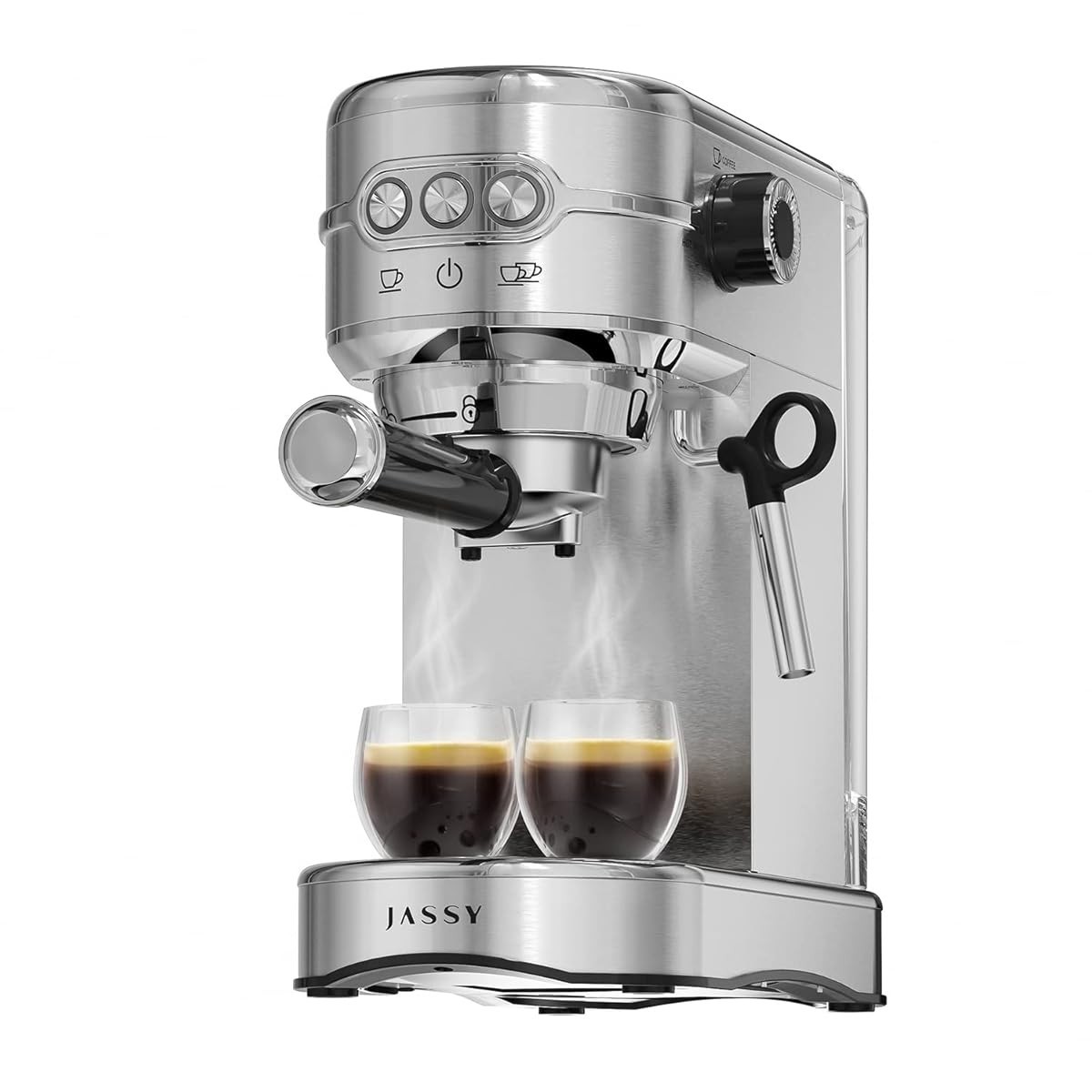 JASSY 20 Bar Espresso Machine 1450W With Milk Frother Stainless Steel JS-105 NEW