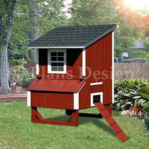 5'x4' Lean To Backyard Chicken/Hen Poultry Coop Plans, 90504L (Free Chicken Run)