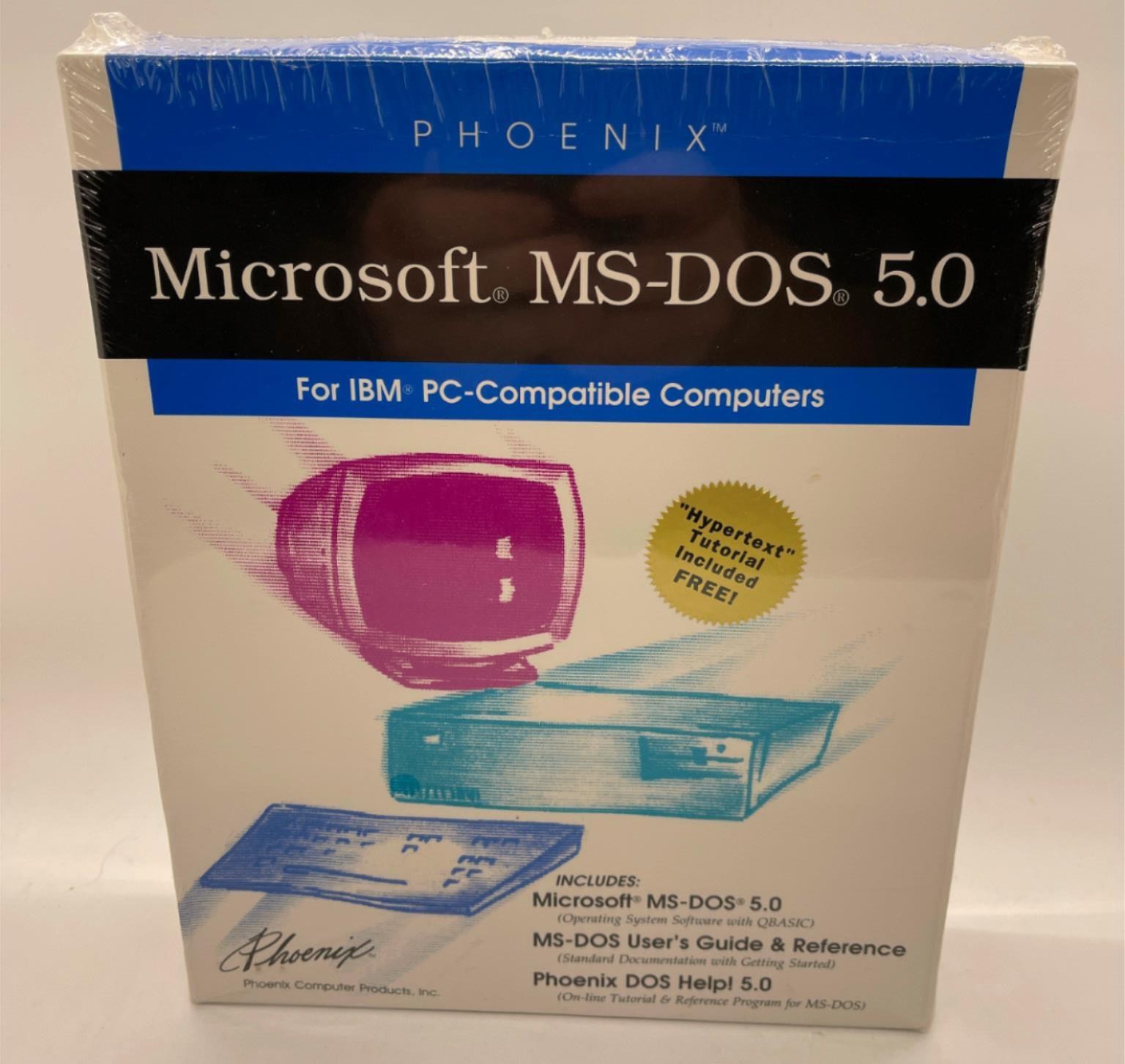 Microsoft MS-DOS 5.0 With 5.25" Floppy Disks ( Phoenix) - Brand New Sealed