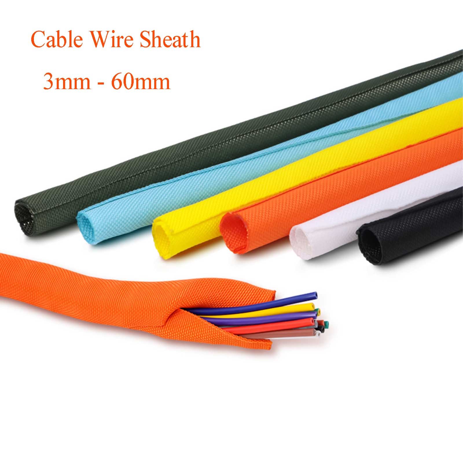 Split Braided Sleeving Tube Cable Wire Sheath Flame Retardant Insulation LOT