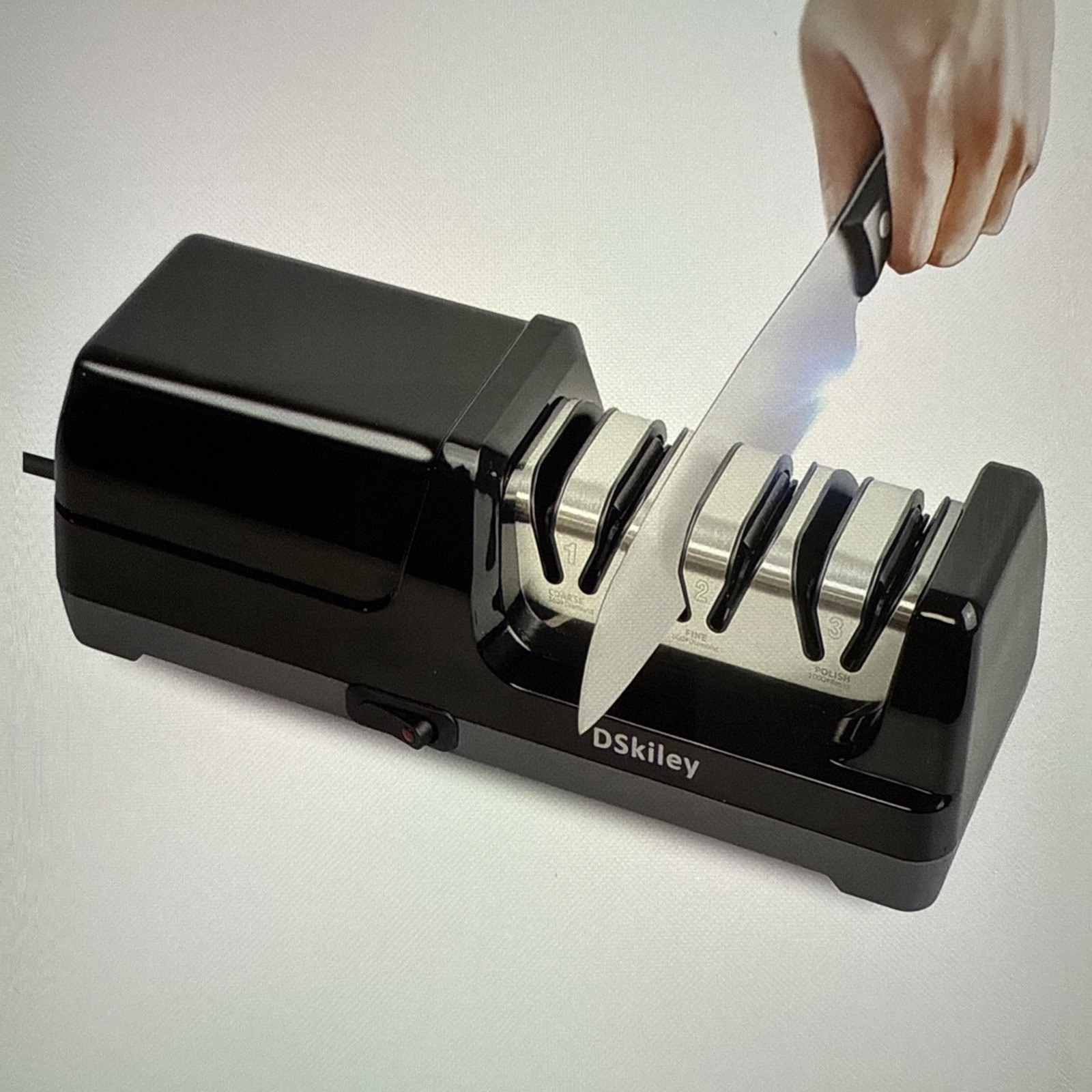 Electric Knife Sharpener, Professional 3-Stage 100% Diamond System, 20° Angle