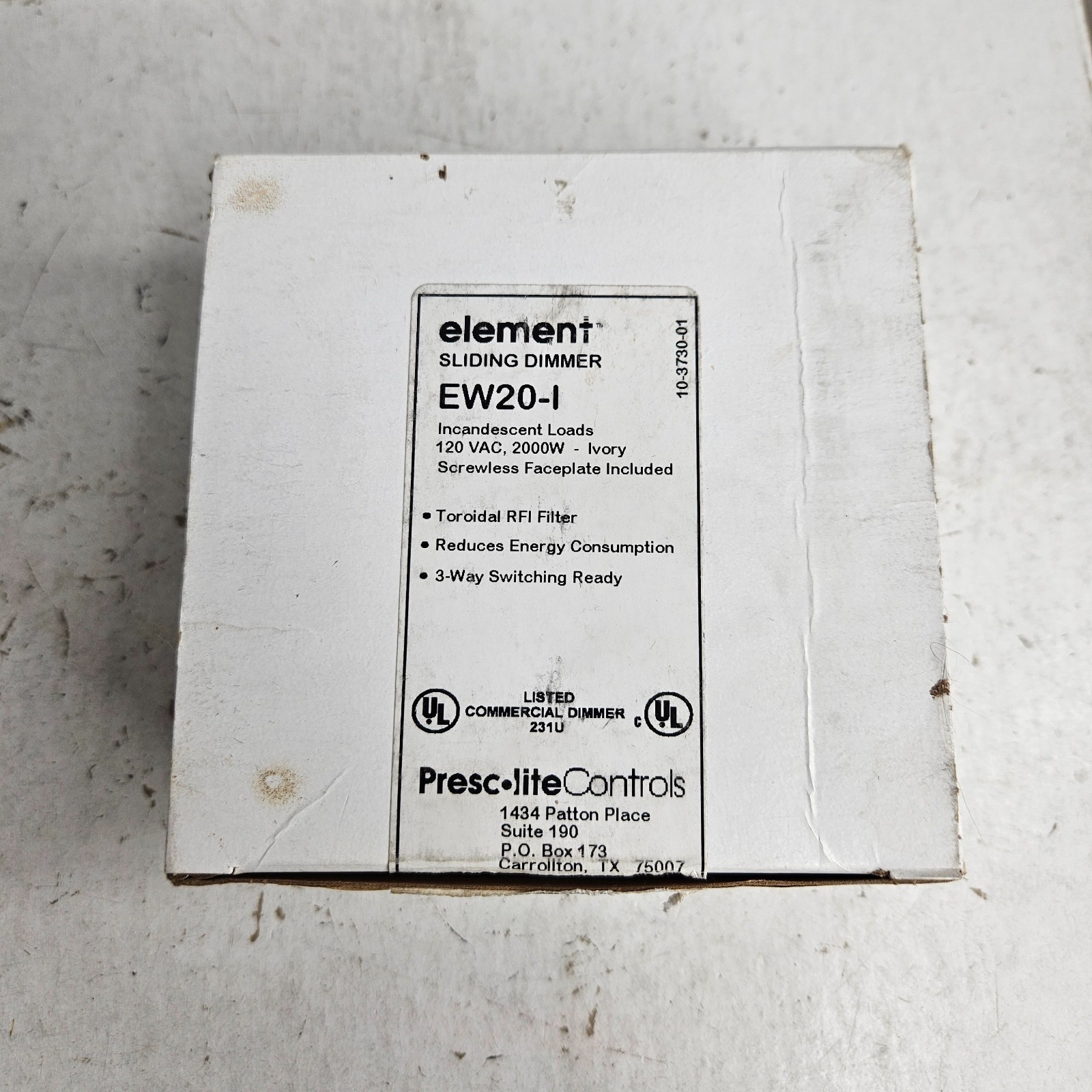 Element Sliding Dimmer EW20-I 120V, 2000W 3-Way Switching (Ivory)