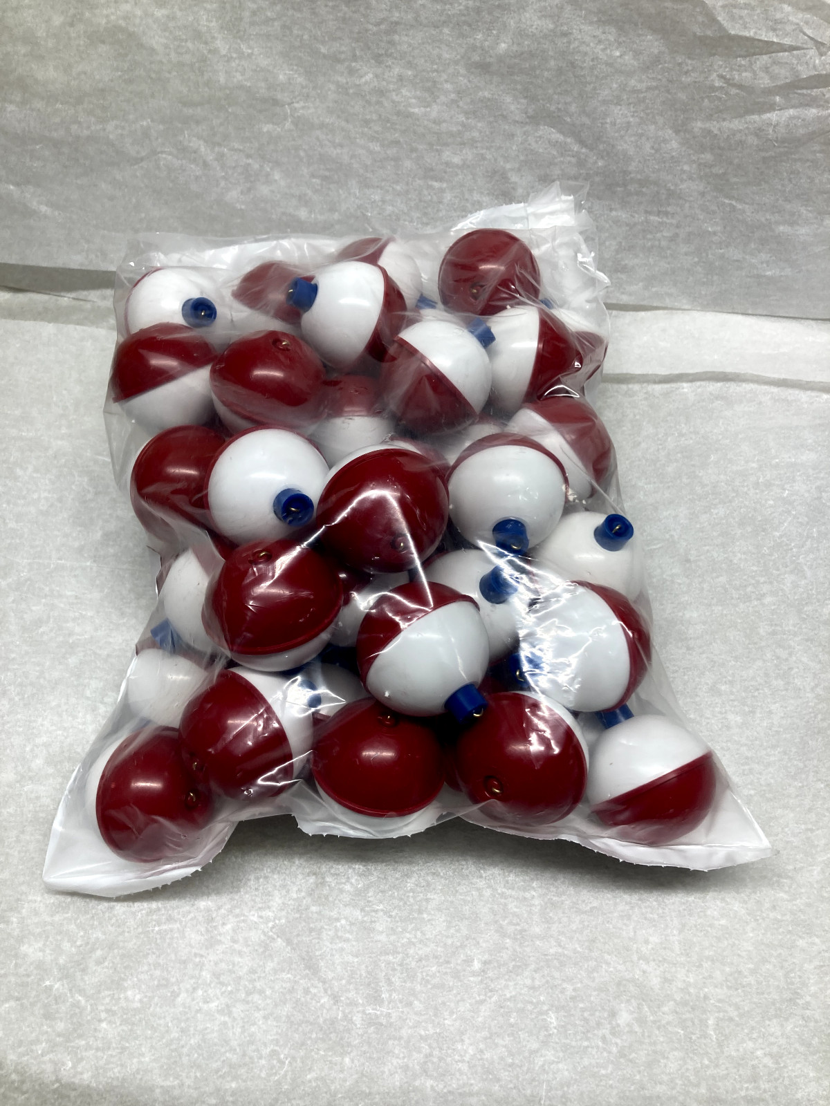 1.5" inch 38mm - RED & WHITE - ROUND Fishing Bobbers Floats - USA MADE - 50/bag