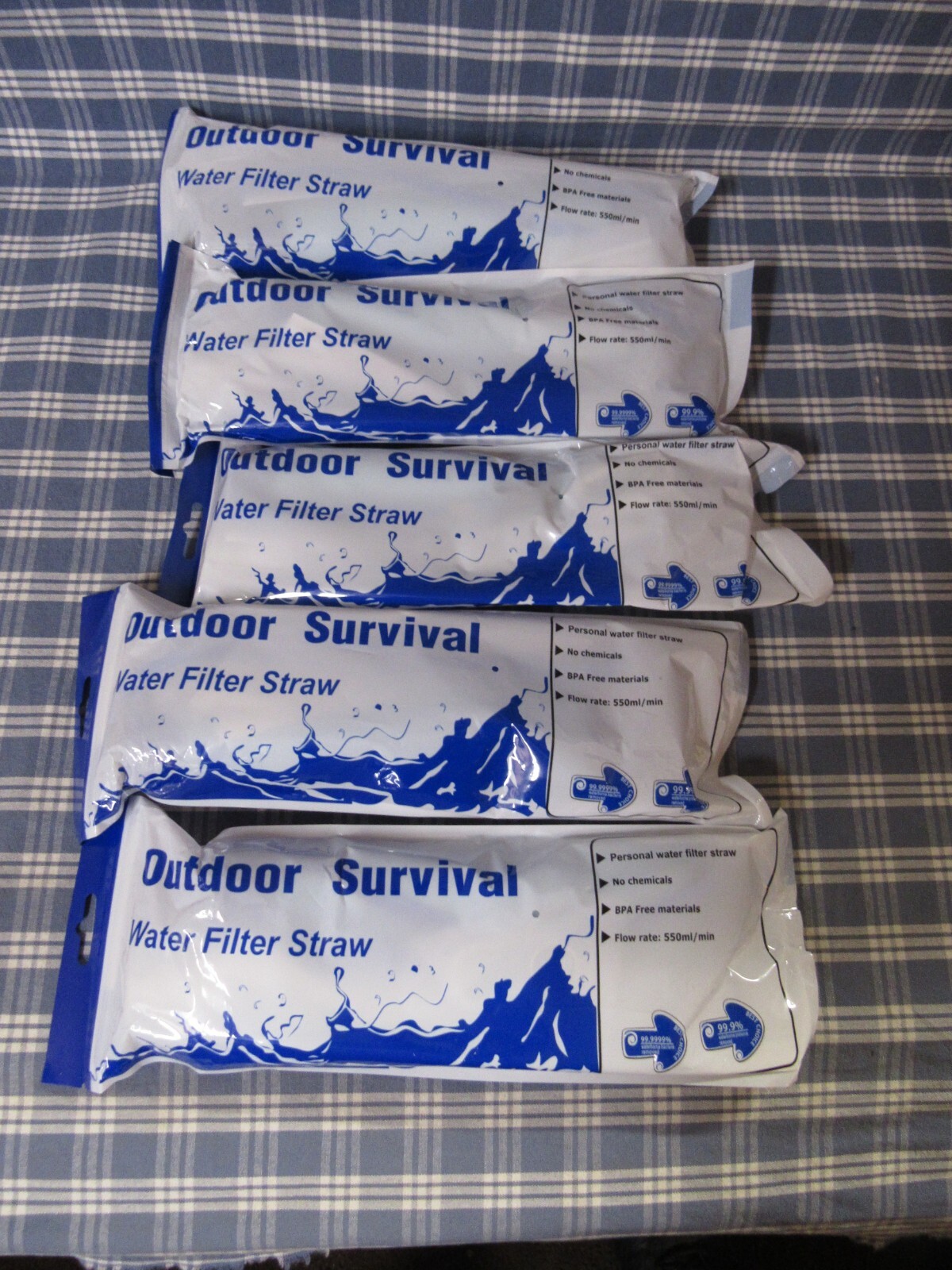 Outdoor Survival Portable Water Filter Straw. (Lot of 5 Brand New) FREE SHIPPING