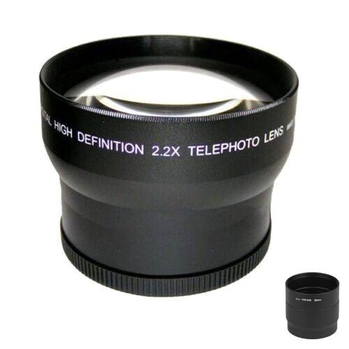 58mm 2.2X Telephoto Lens & Bower Adapter Tube for Nikon Coolpix P7000 P7100