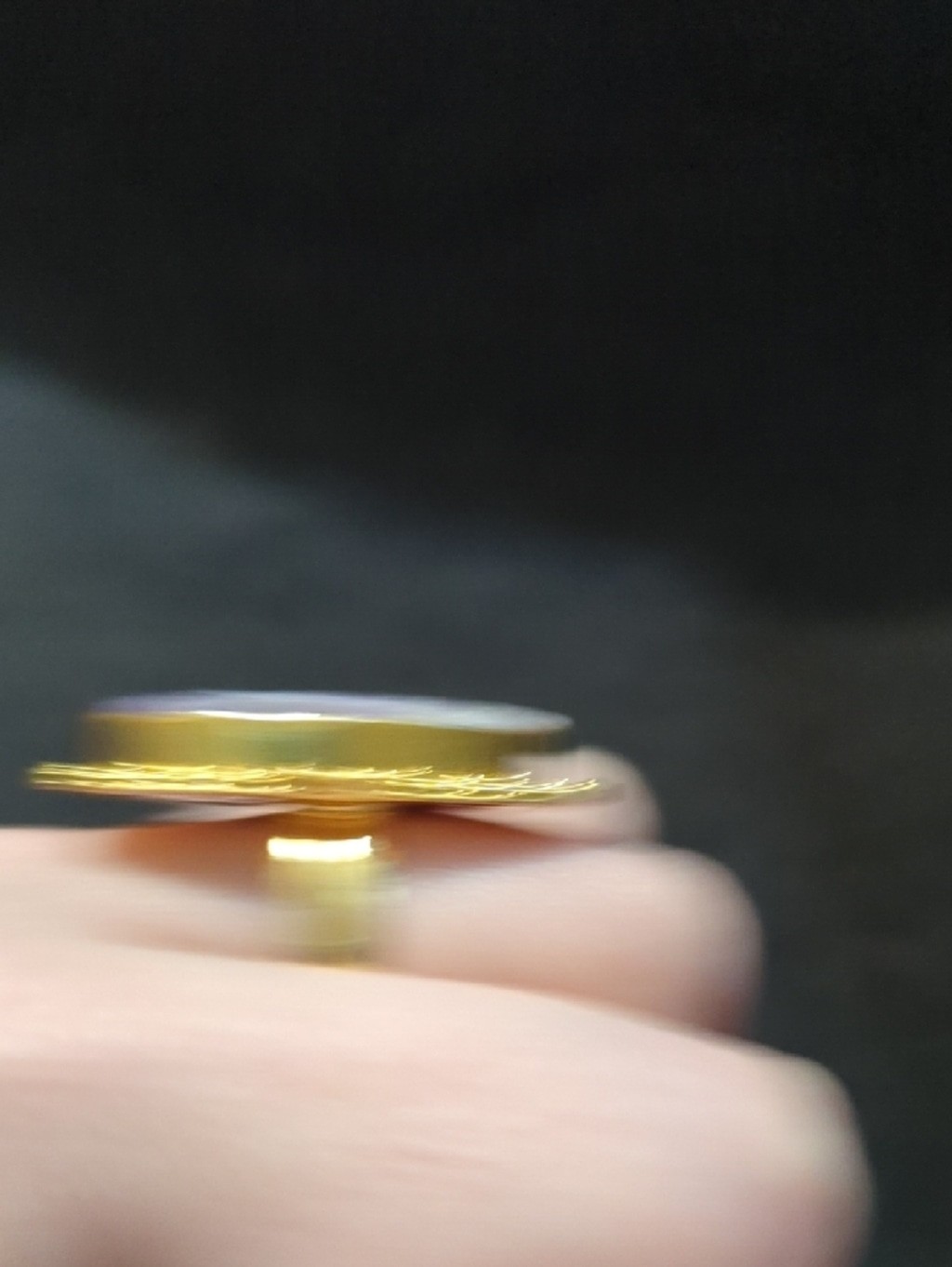 Gold Plated Purple Amethyst Gemstone Oval Statement Ring - Size 9.5
