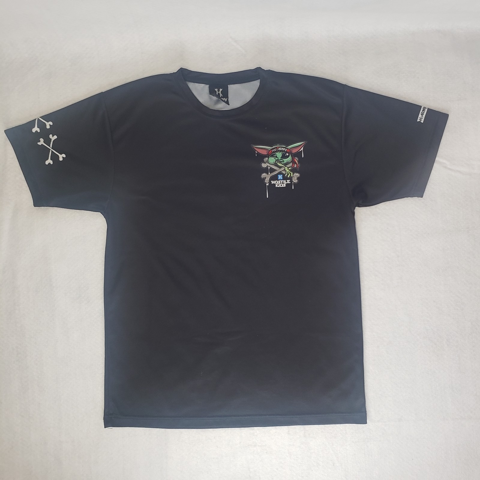 HK Army HSTL Wars Dri Fit Black T-Shirt Baby K (Grogu) Large 100% Polyester Soft
