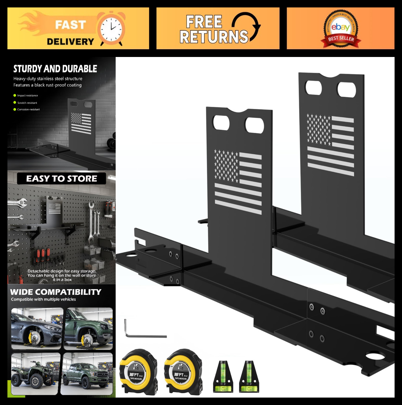 Universal Heavy-Duty Wheel Alignment Tool - No Caliper Removal, Fits Cars, Truck
