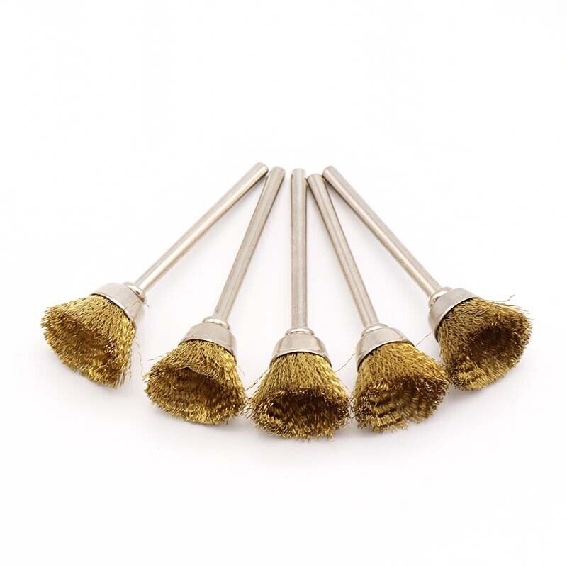 15pcs Wire Brass Brush Brushes Wheel Set Dremel Accessories for Rotary Tools
