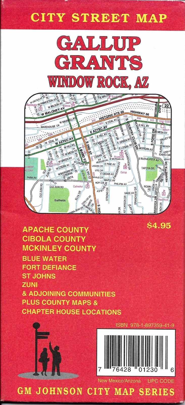 City Street Map of Gallup & Grants NM & Window Rock AZ, & parts of NM, by GMJ Ma