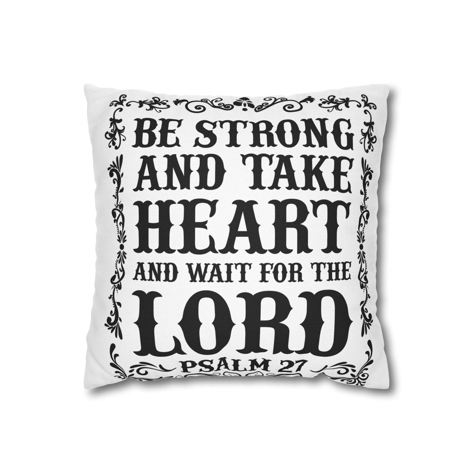 Be Strong And Take Heart Palm 27 Spun Polyester Square Pillowcase