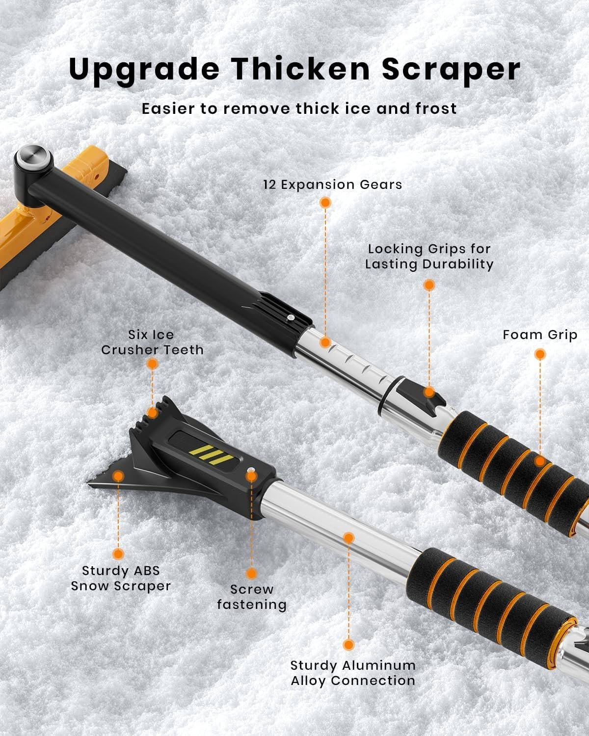 43.7" Extendable for Car Windshield for 12 Adjustable Length Settings with Fo...