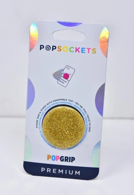 PopSockets Swappable Collapsible Grip & Stand for Phone  - Glitter Gold