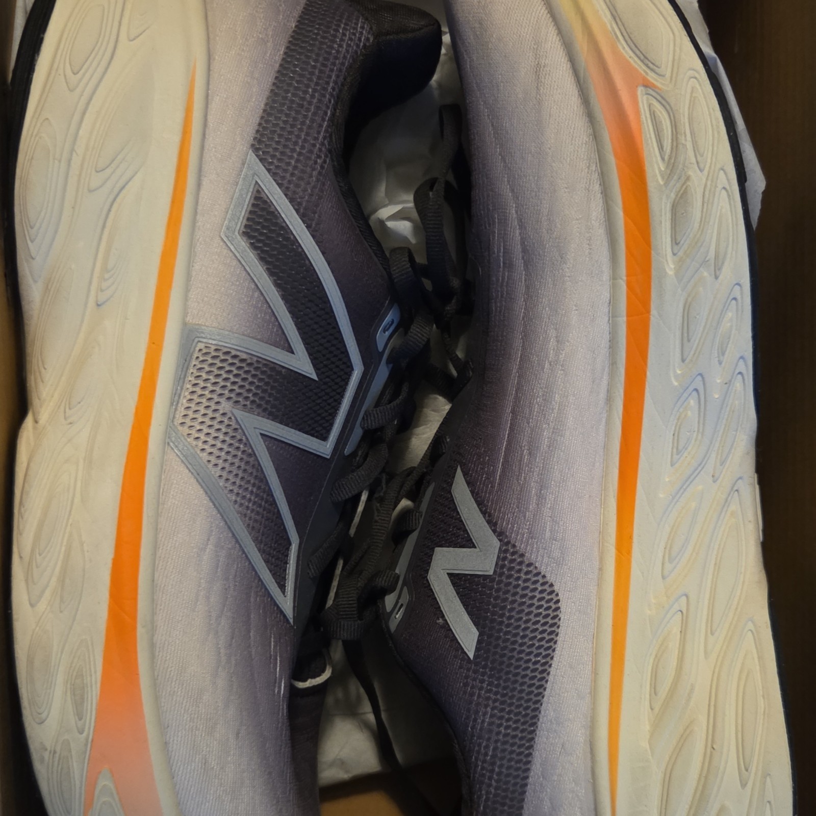 New Balance M1080P14 1080 Men's Running Shoes Gray Orange White Size 12 2E Mesh
