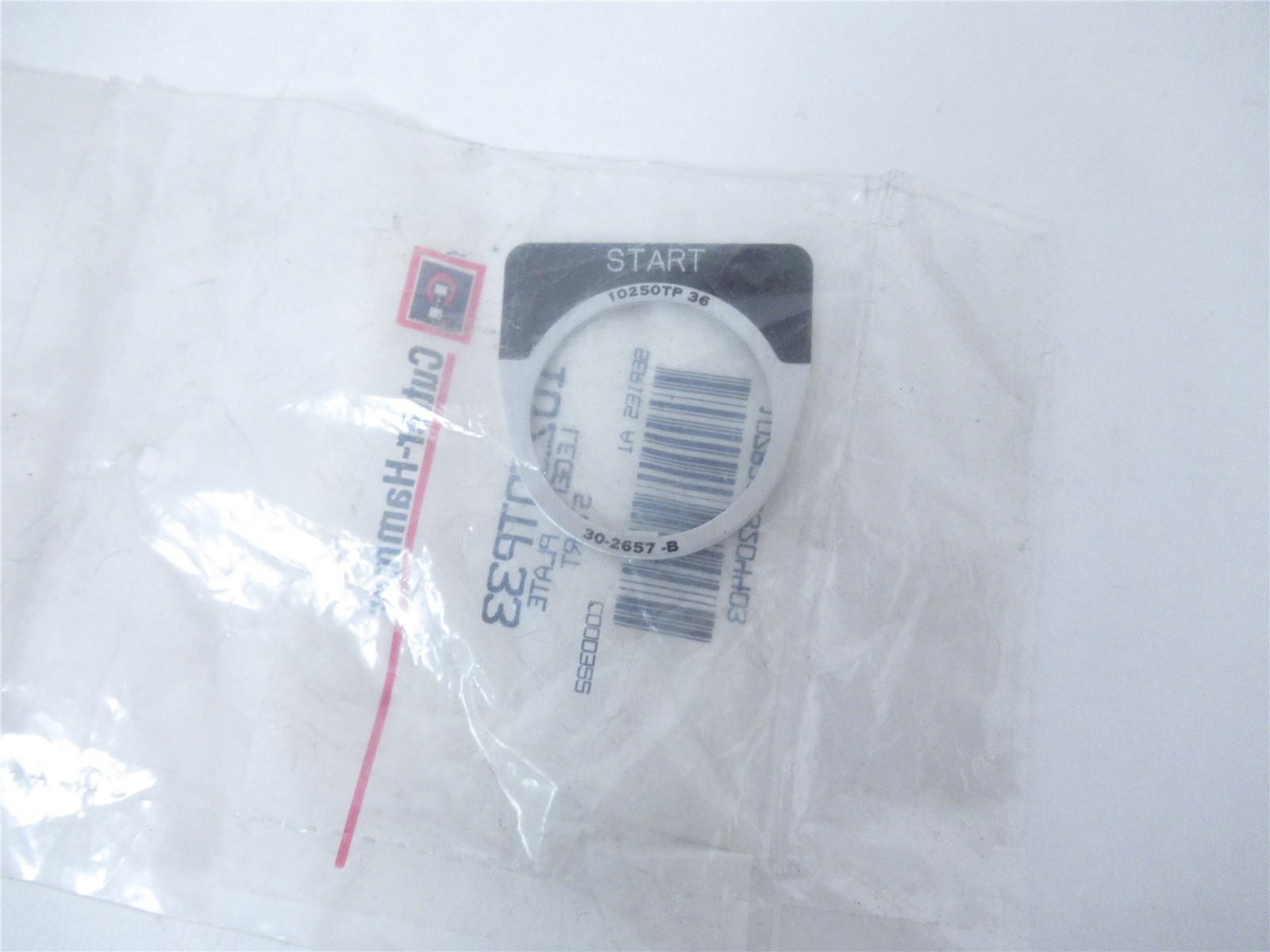 240452 New In Box; Cutler-Hammer 10250TP33 Legend Plate - Start