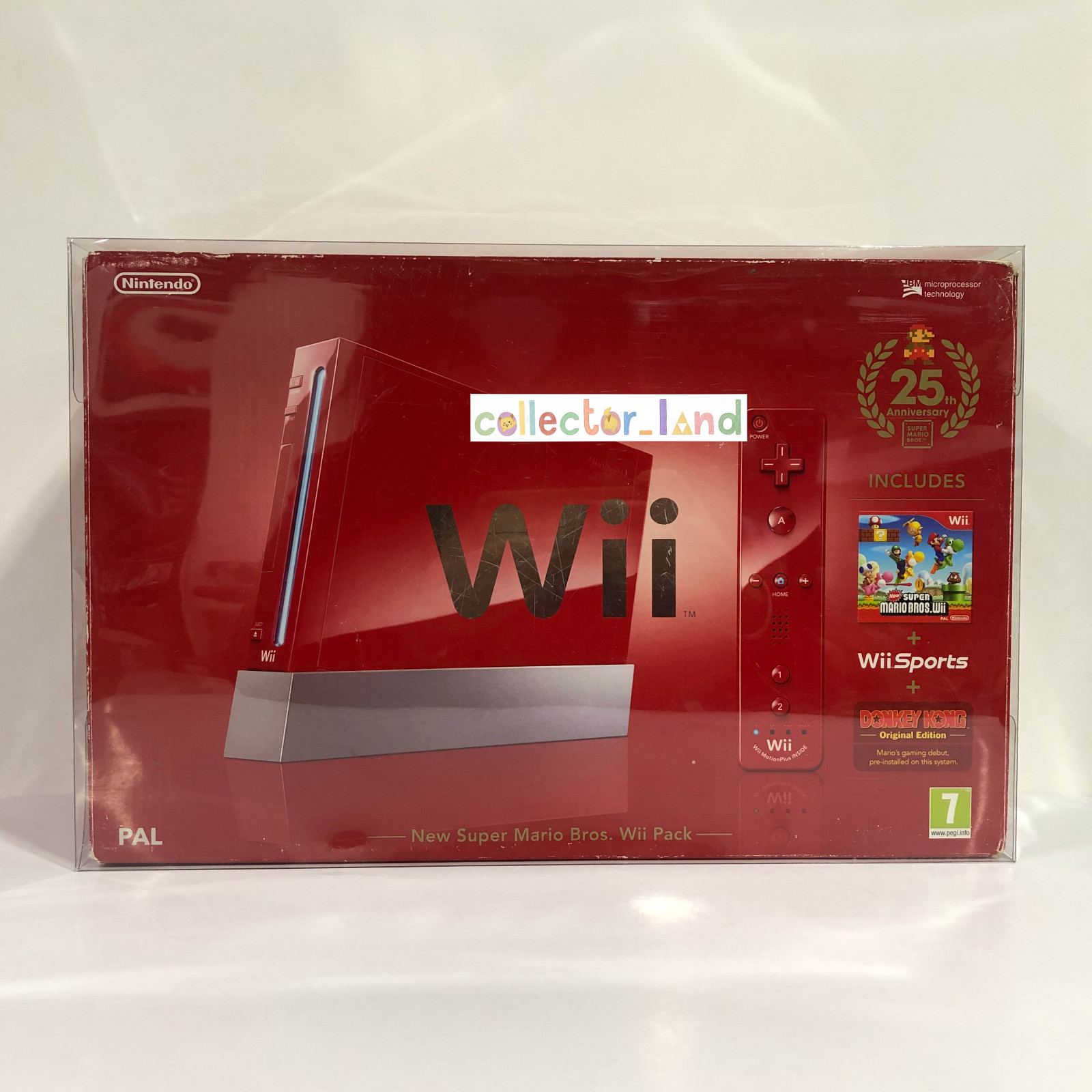 BOX PROTECTOR Nintendo Wii Mario 25 Edition Console STRONG PLASTIC DISPLAY CASE