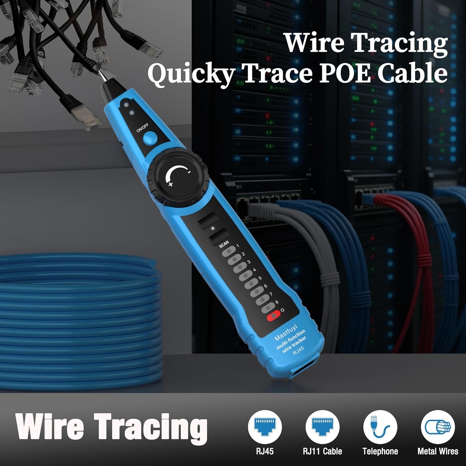 Professional Network & Cable Tester with Line Finder & Fault Detection