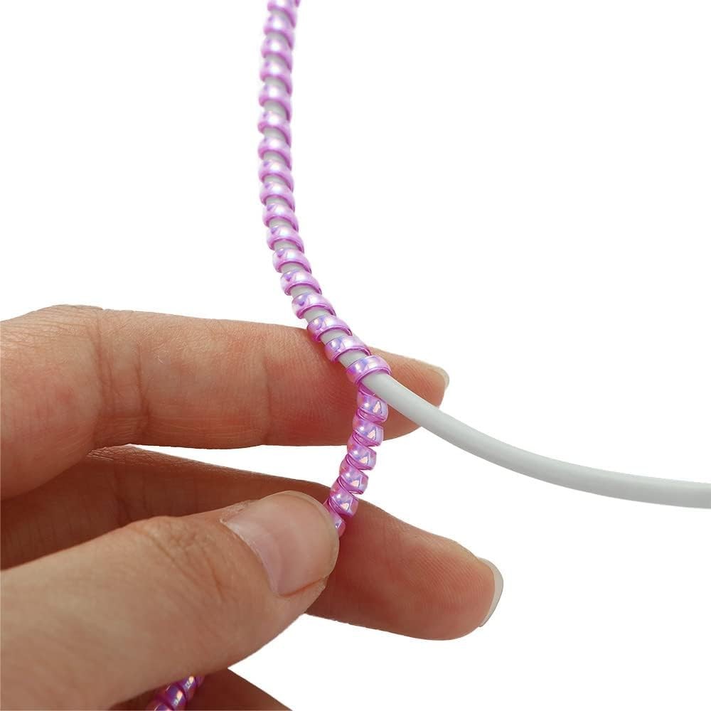 3Pcs Cable Protector,1.55M Spiral Data Cable Protective Sleeve,Flexible Cable...