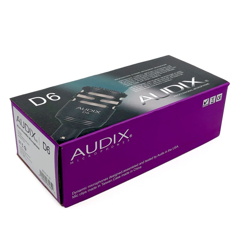 Audix D6 Professional Dynamic Kick Drum Microphone for Stage Broadcast US